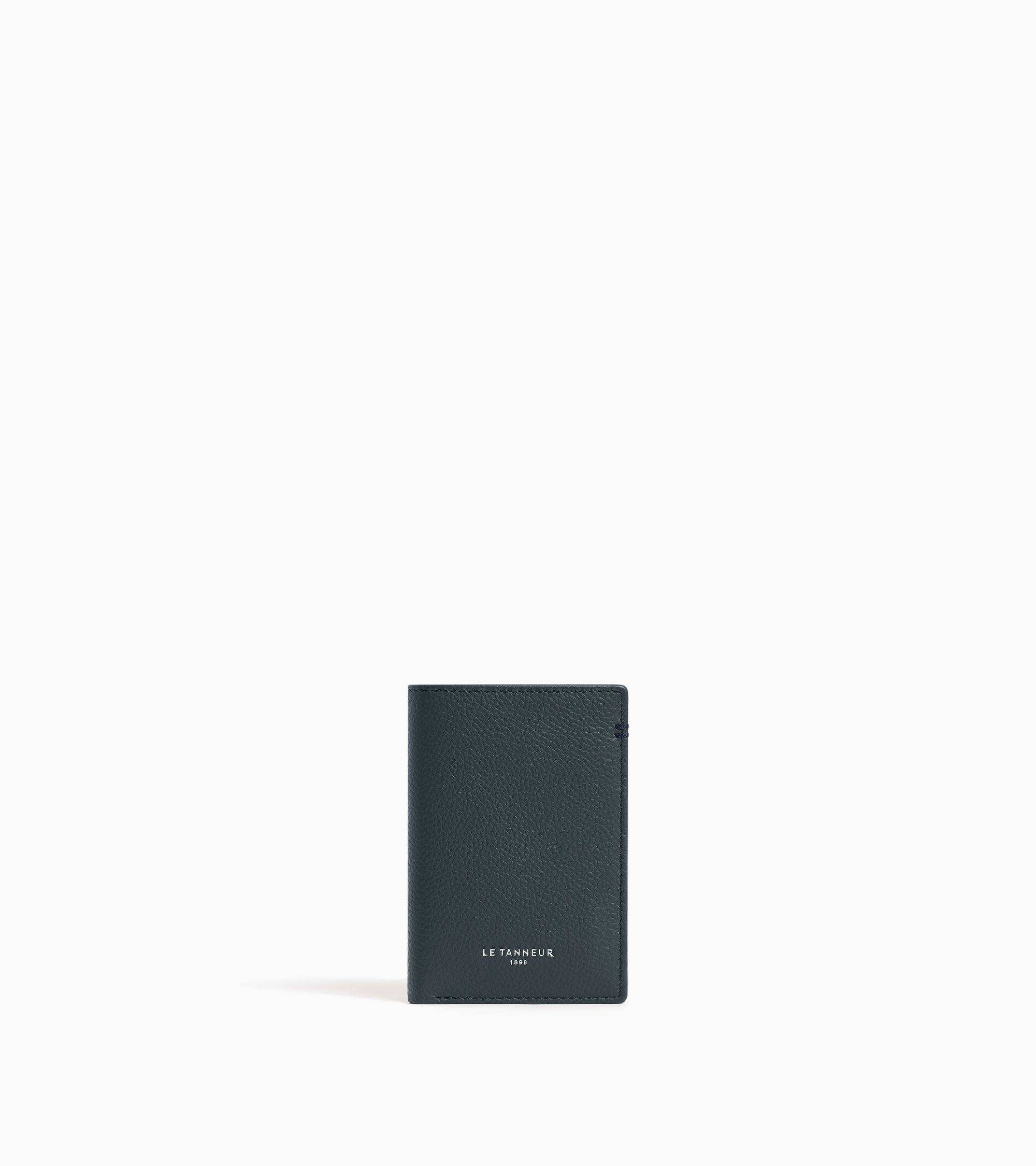 Le Tanneur Lucien porte-cartes cuir grainé Twilight Blue