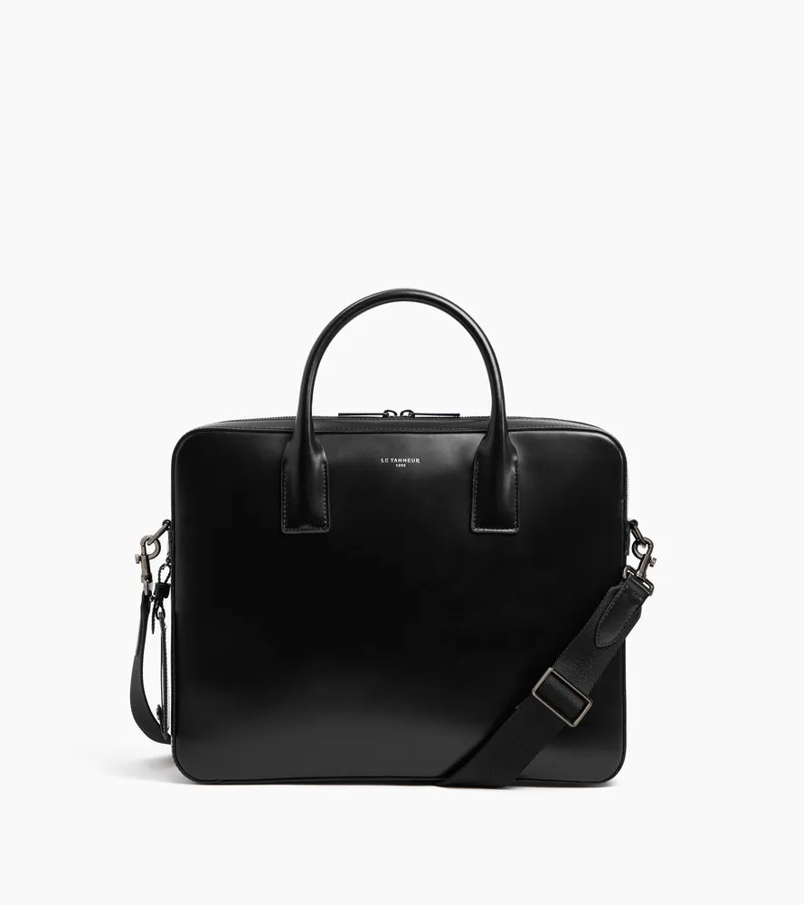 Le Tanneur Emile porte-documents slim 14 pouces cuir noir