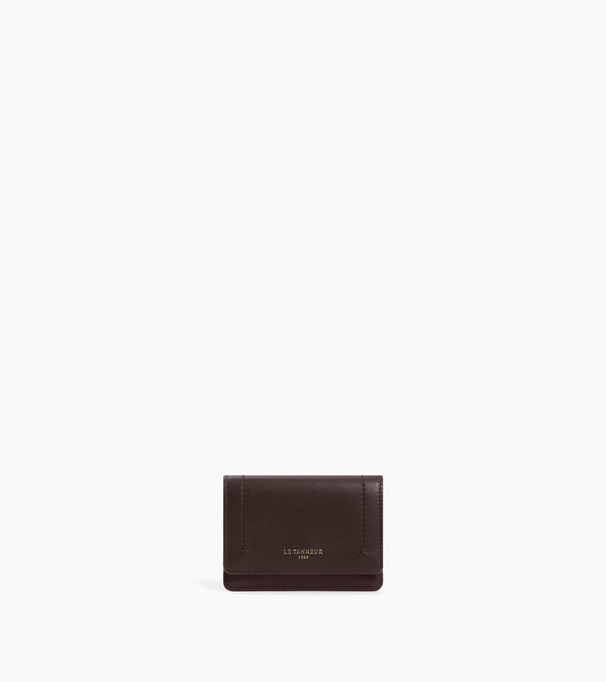 Le Tanneur Louison porte-cartes cuir lisse Brown Arabica