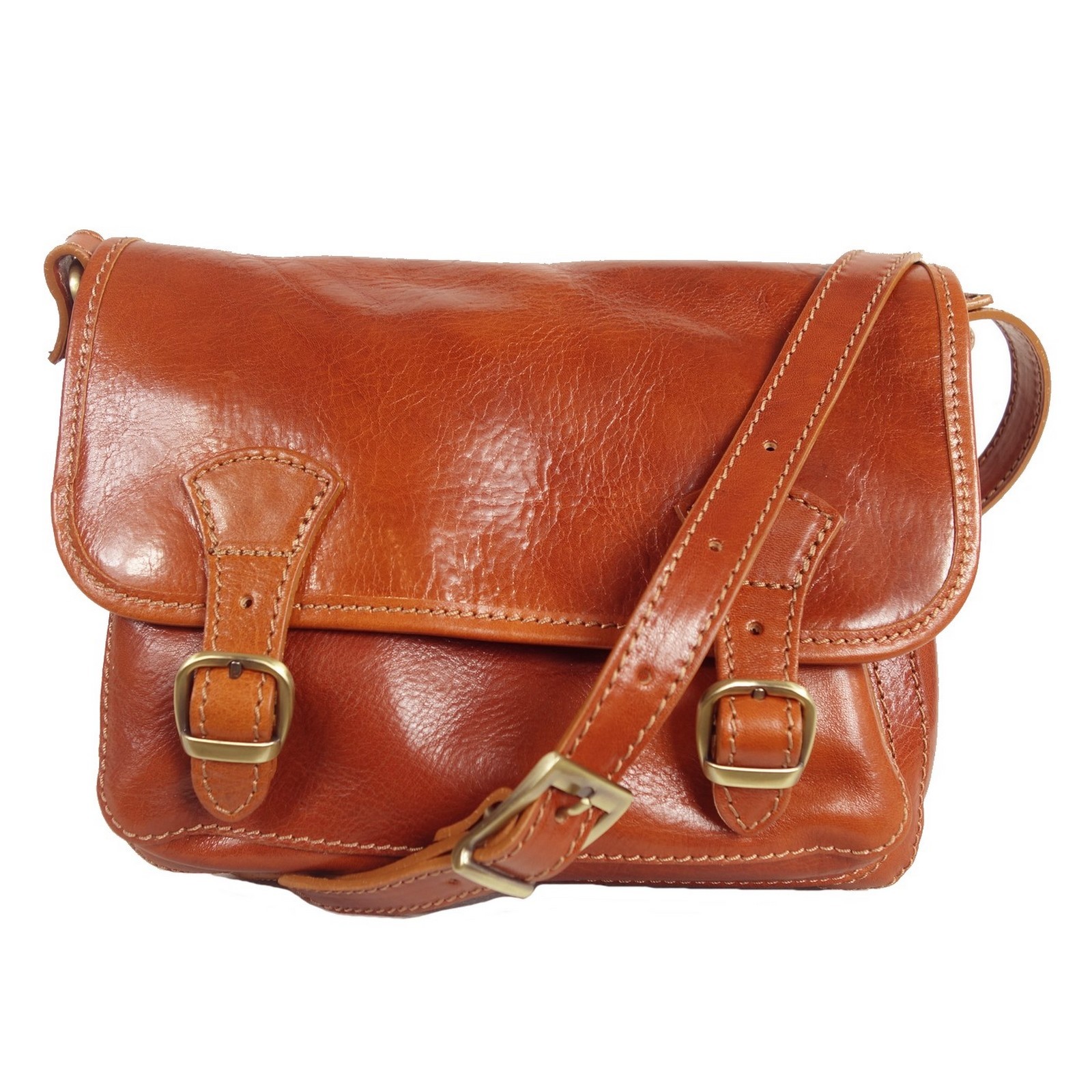 Esprit Cuir Lisbona besace cuir cognac mini
