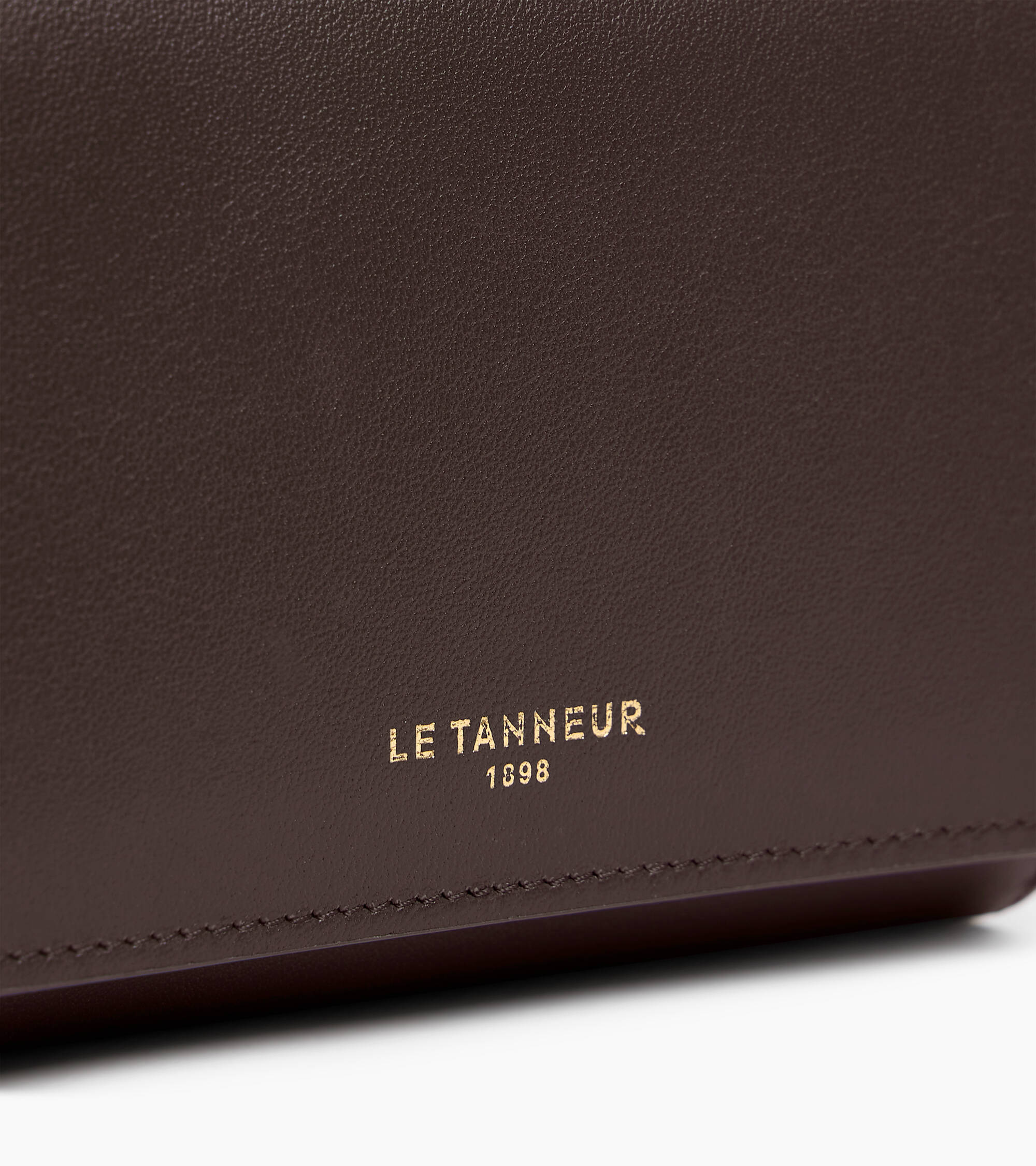 Le Tanneur Louison portefeuille rabat cuir lisse Brown Arabica
