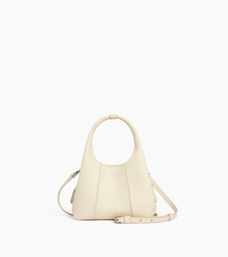 Le Tanneur Juliette mini sac à main cuir grainé blanc