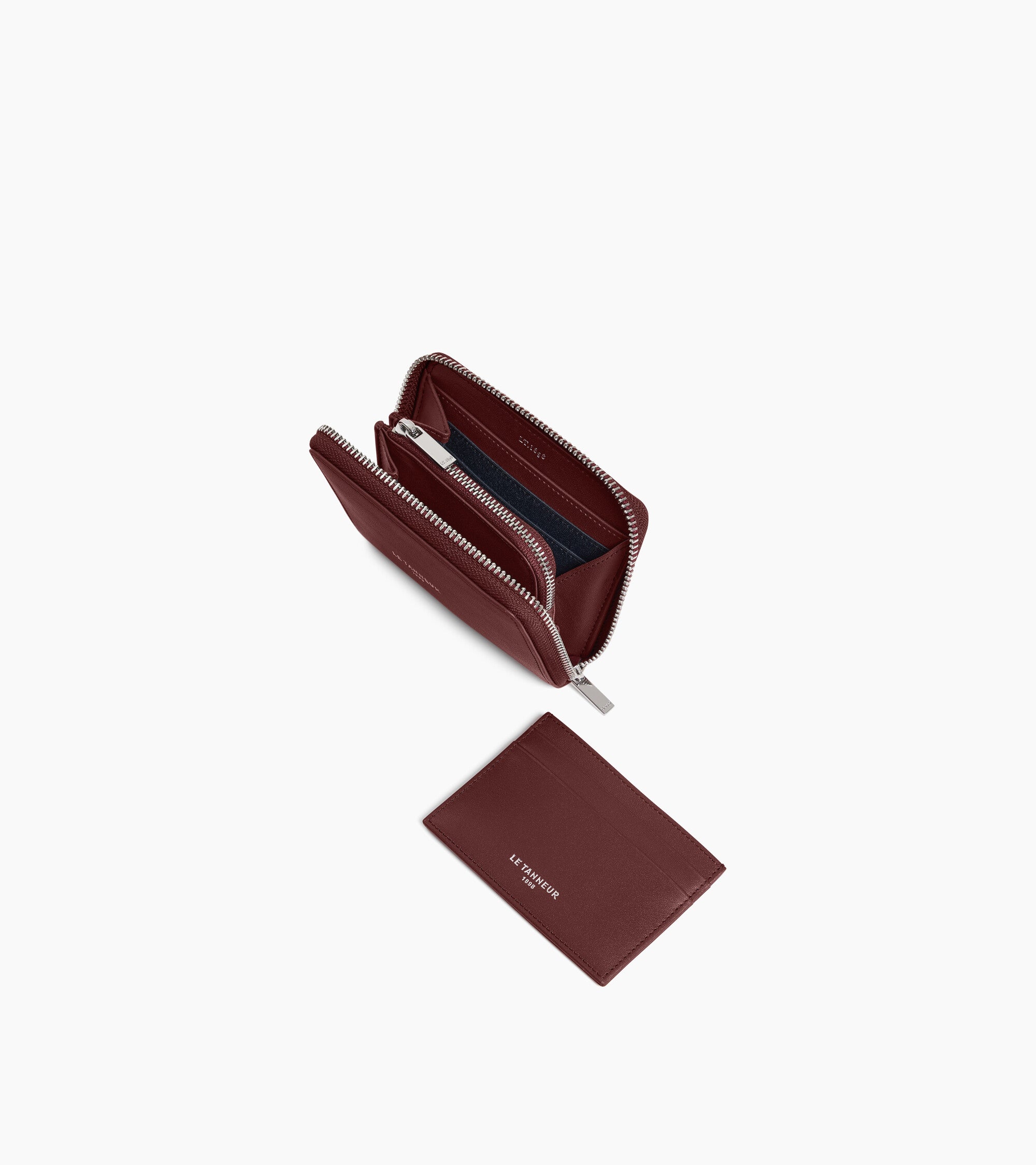 Le Tanneur Albertine porte-monnaie cuir rouge zippé