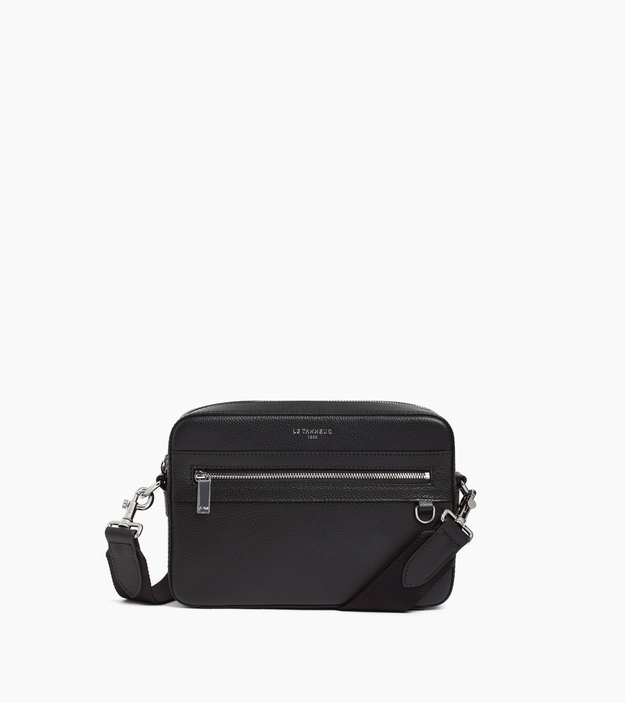 Le Tanneur Emile petite sacoche cuir grainé noir bandoulière