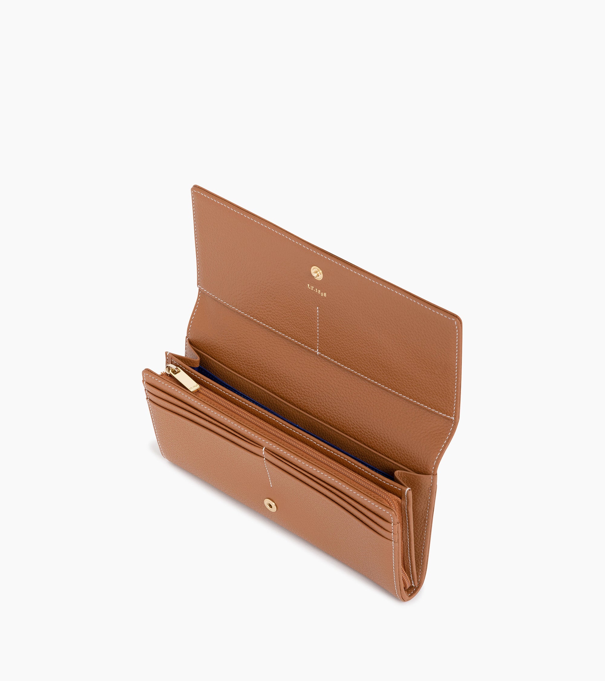 Le Tanneur Emilie compagnon cuir grainé Brown Tan RFID