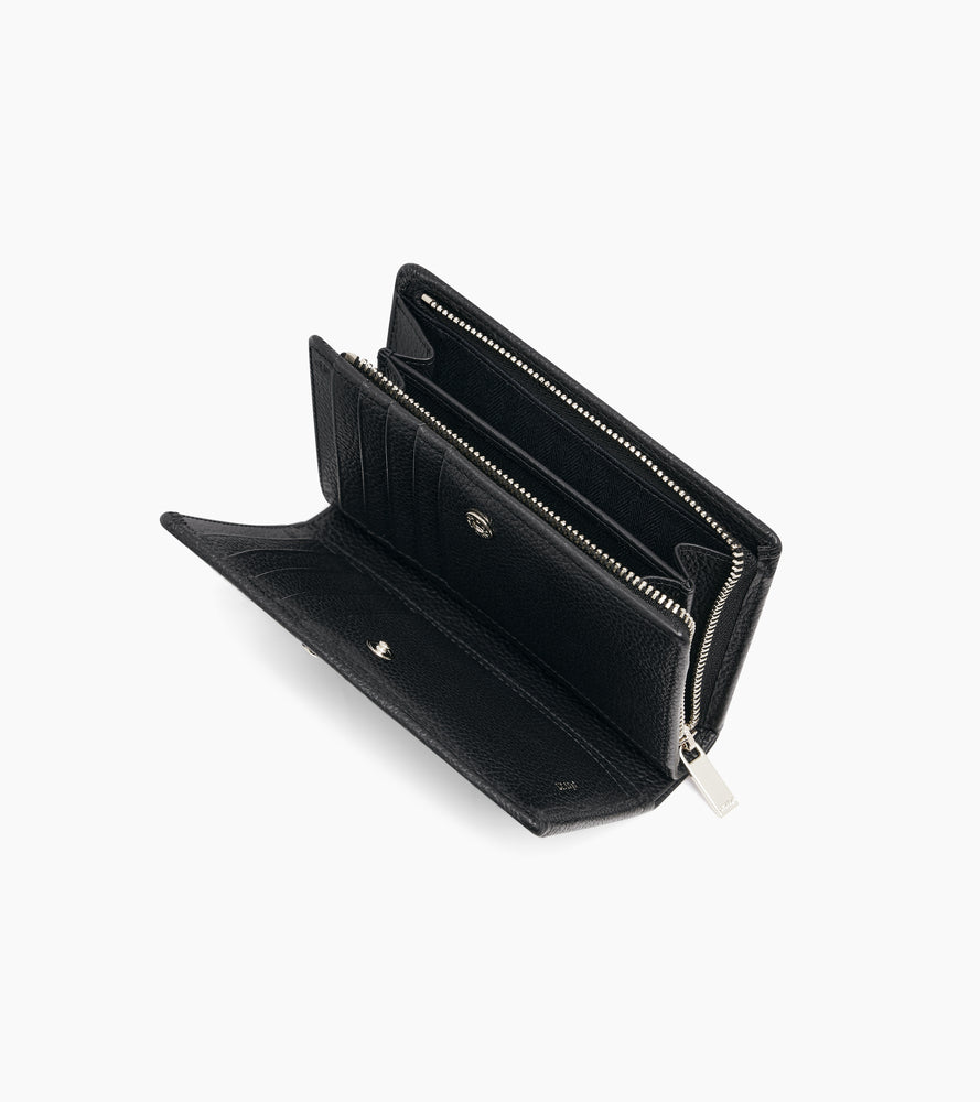 Le Tanneur Ella portefeuille cuir grainé noir moyen