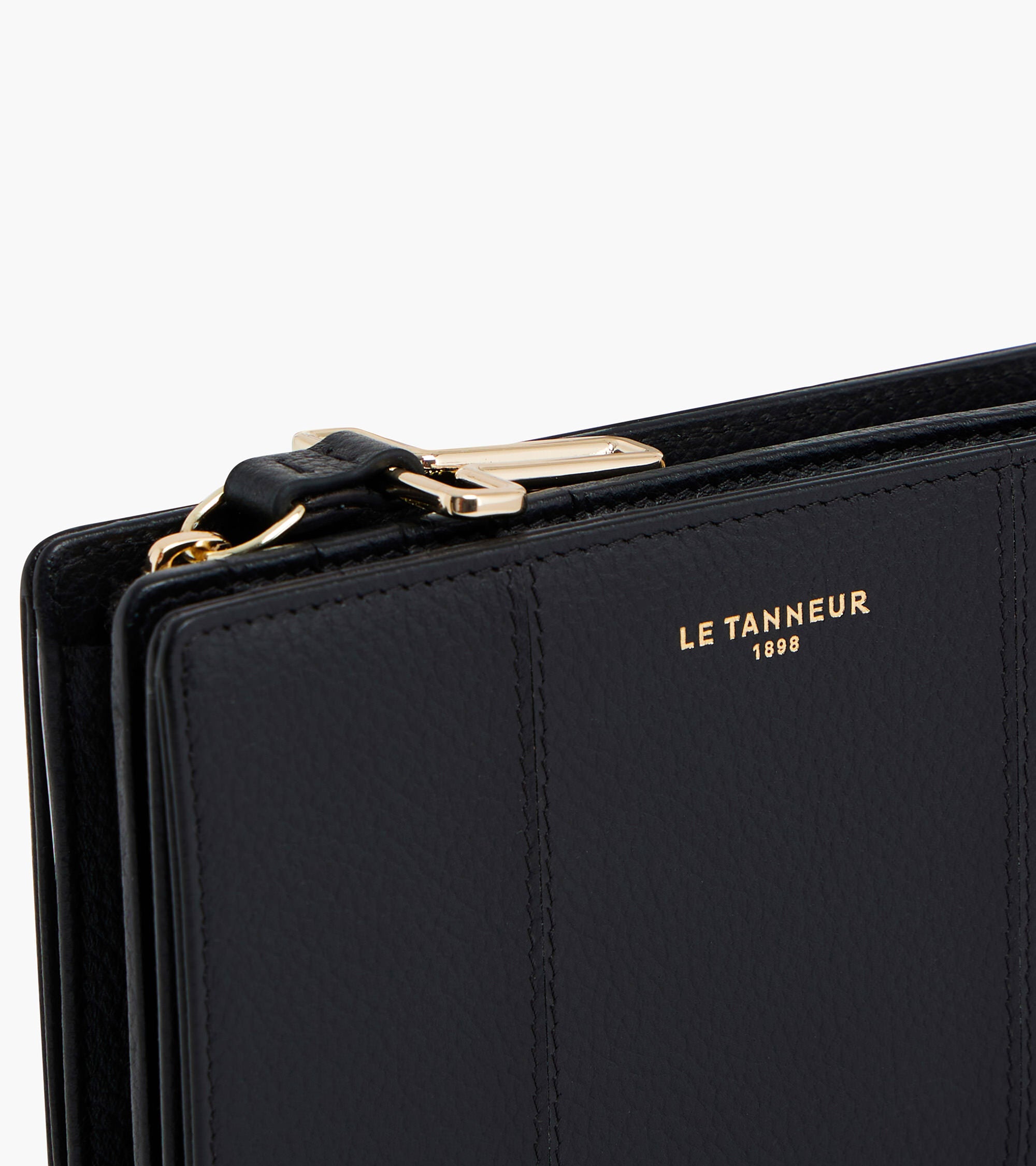 Le Tanneur Juliette portefeuille cuir grainé noir moyen