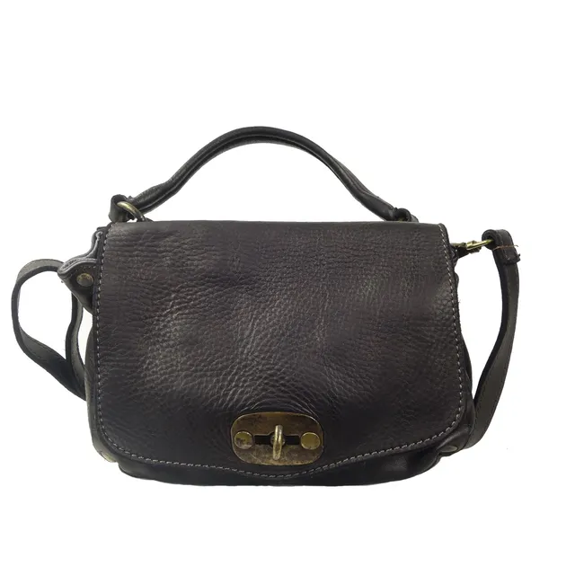 Collection Esprit Cuir Sara mini sac bandoulière noir cuir clouté