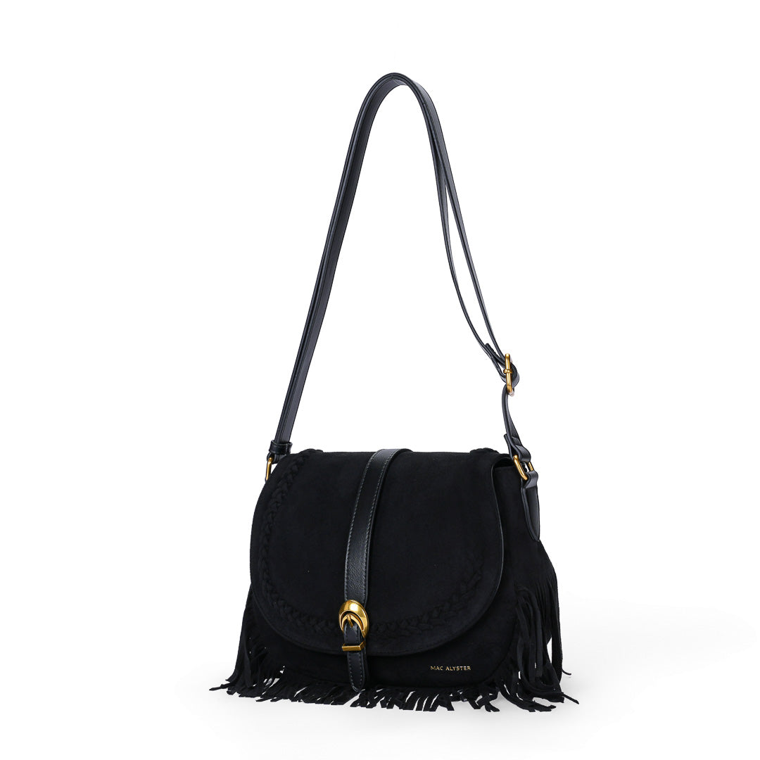 Mac Alyster Celeste sac à rabat suédine marron clair