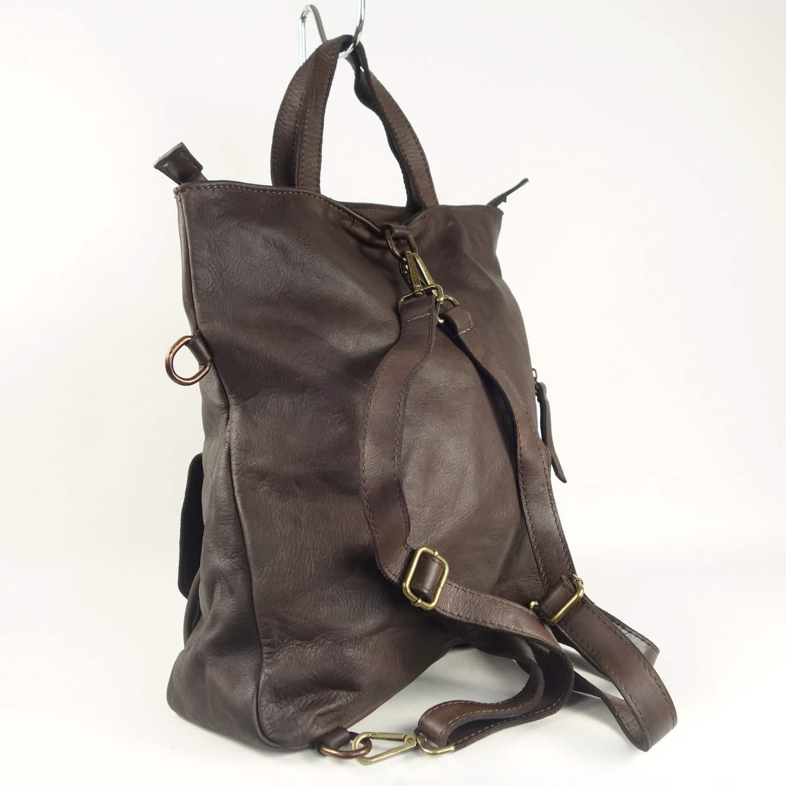 Collection Esprit Cuir Zeudi Sac à Dos Cuir Marron PC 16 Pouces