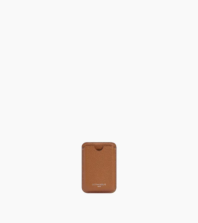Le Tanneur porte-cartes magnétique cuir grainé marron tan