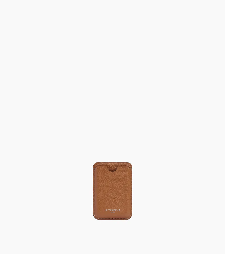 Le Tanneur porte-cartes magnétique cuir grainé marron tan