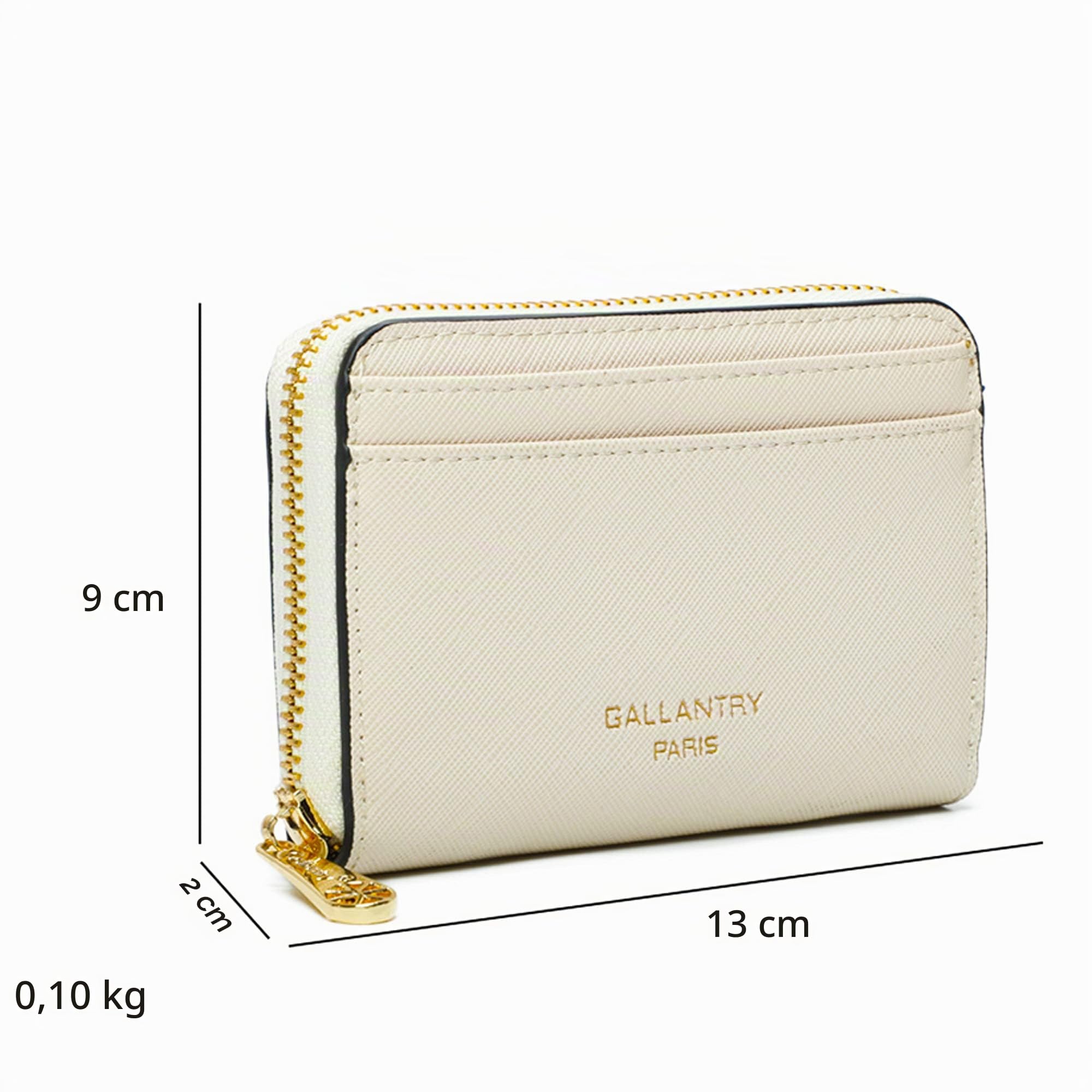 Gallantry Accessoires petit portefeuille beige similicuir 13 cm