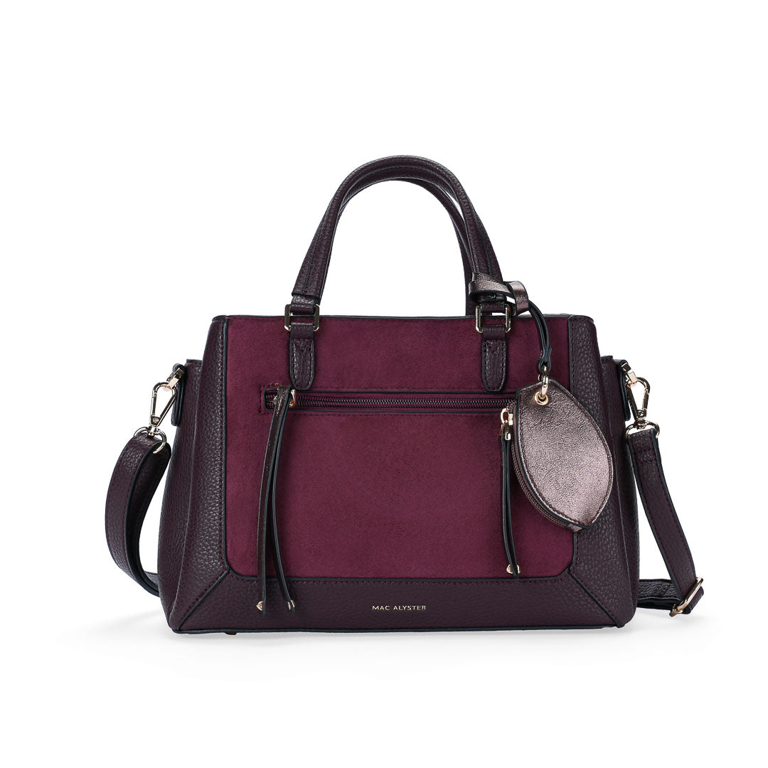 MAC ALYSTER CRYSTALE sac à main bordeaux pailleté bandoulière