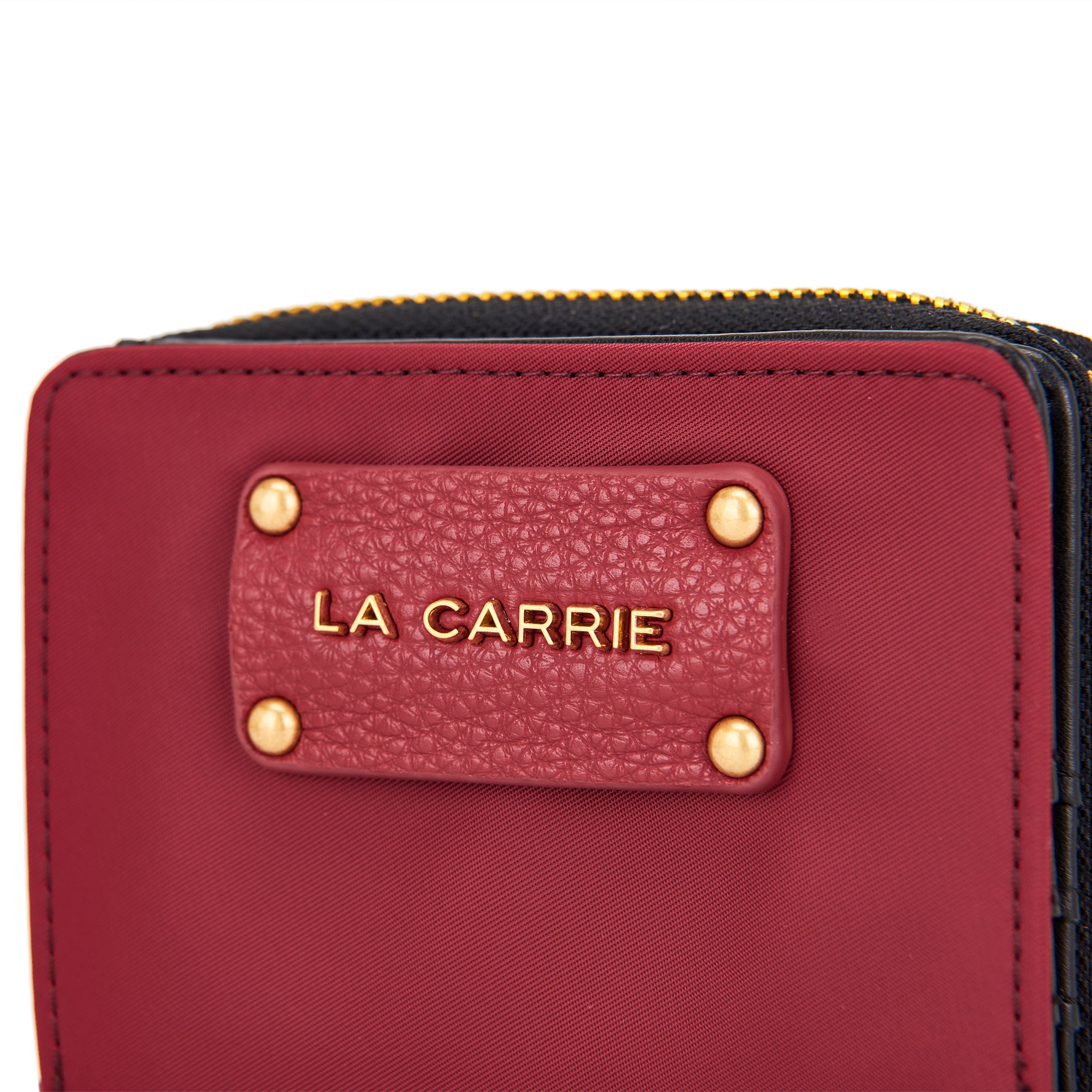 La Carrie Wallet portefeuille bordeaux nylon zip 12 cm
