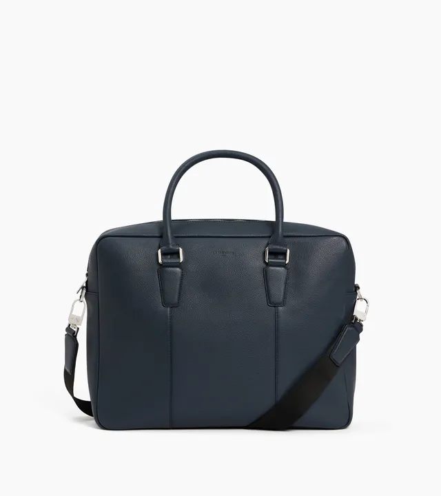 Le Tanneur Marceau porte-documents cuir grainé 15" bleu