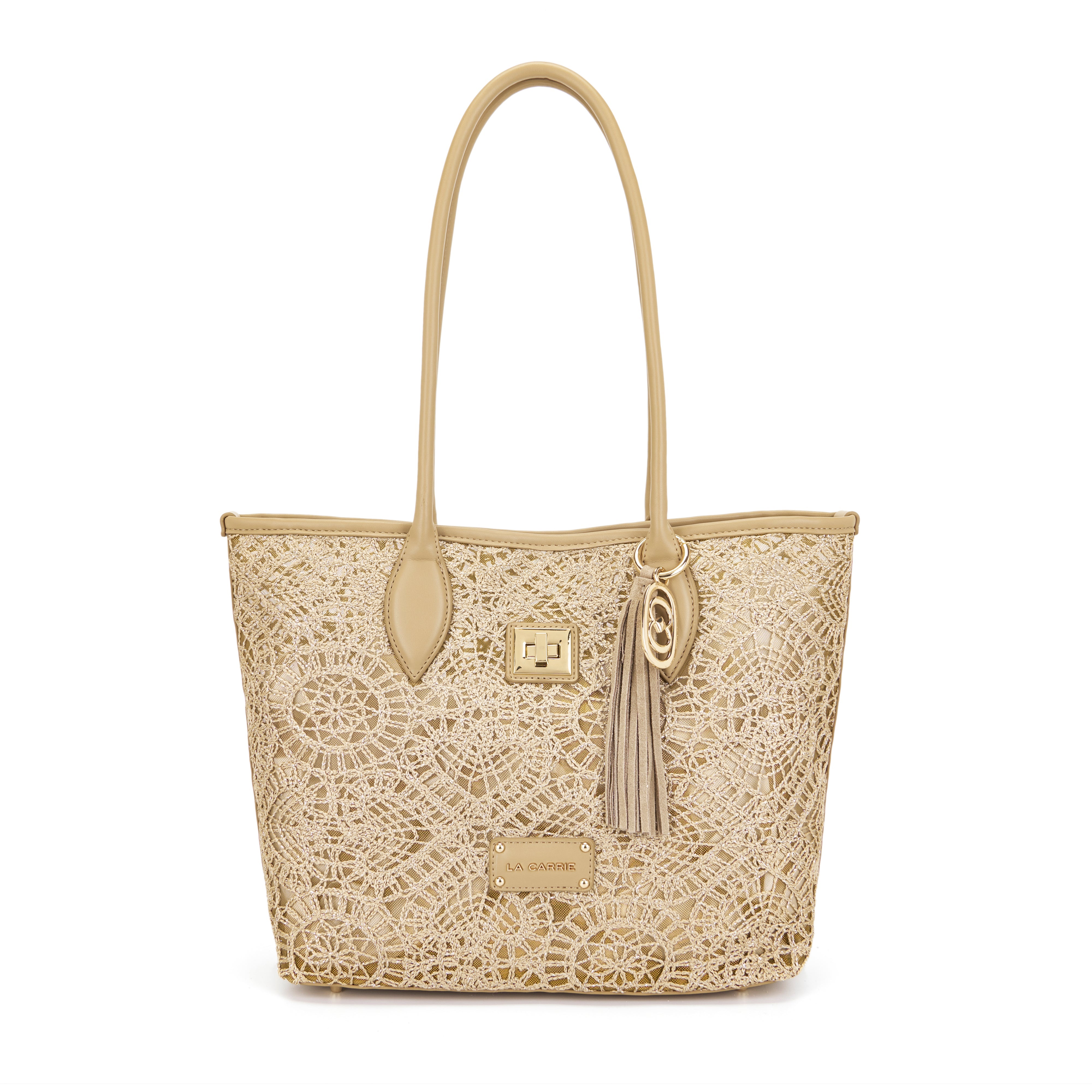 La Carrie Versailles sac shopping beige brodé