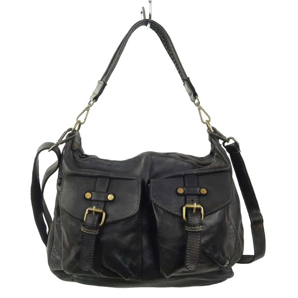 Collection Esprit Cuir Paula sac besace noir cuir vintage