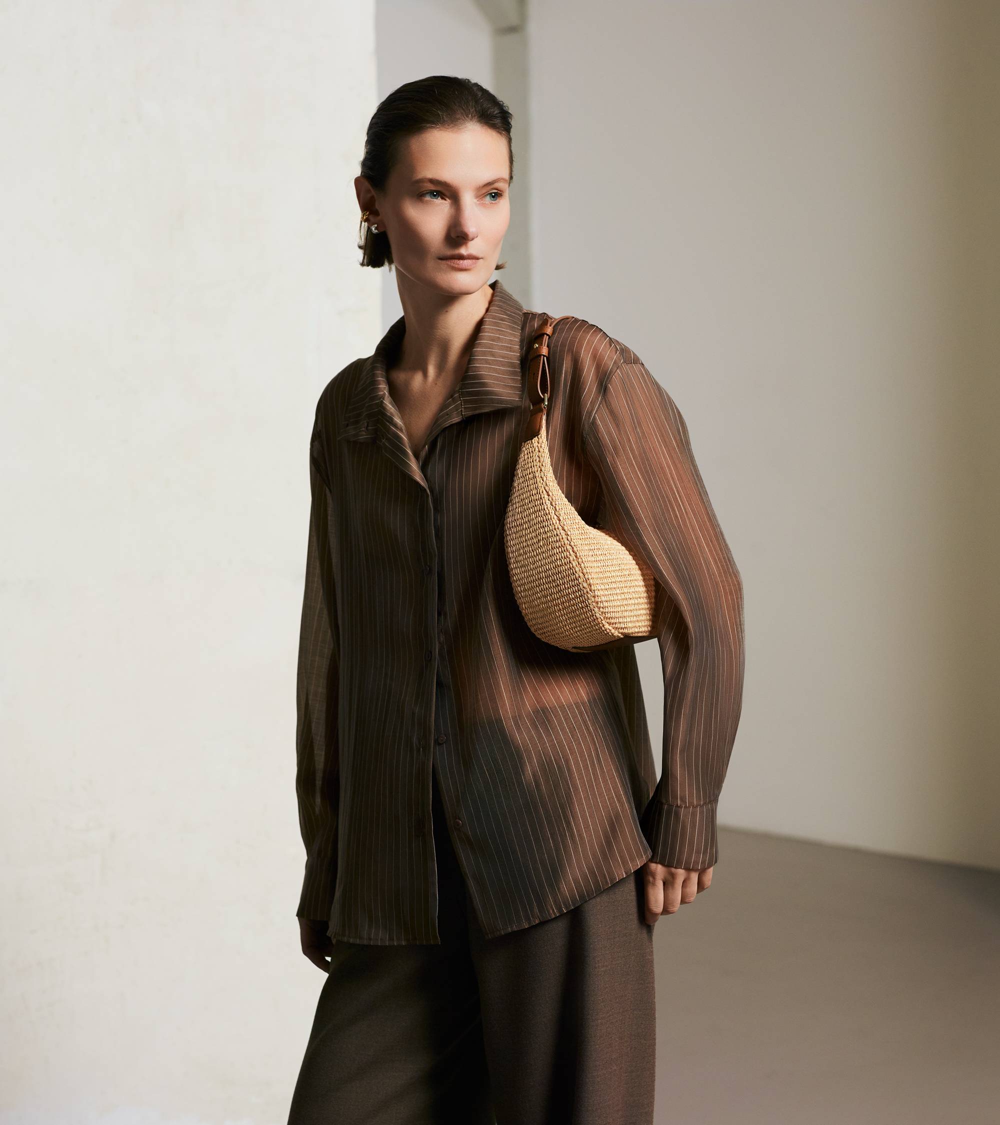 Le Tanneur Juliette Petit Sac Hobo Raphia Natural Tan