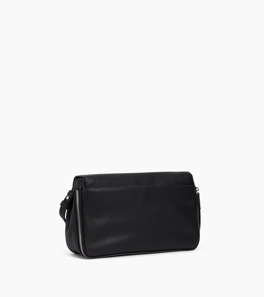 Le Tanneur Aurore sac bandoulière cuir grainé noir