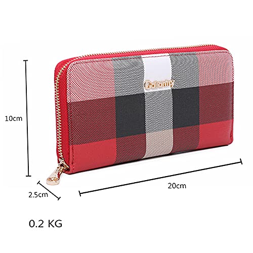 Gallantry Compagnon portefeuille long rouge noir 3 volets