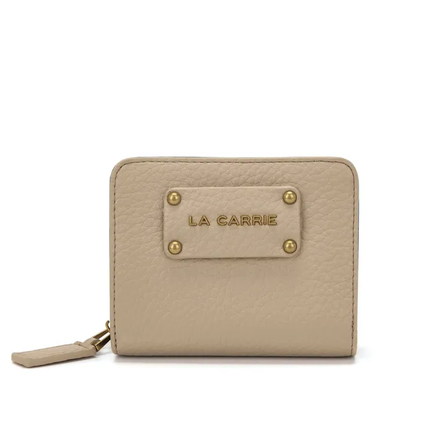 La Carrie Wallet portefeuille beige PU martelé 12x4x9cm