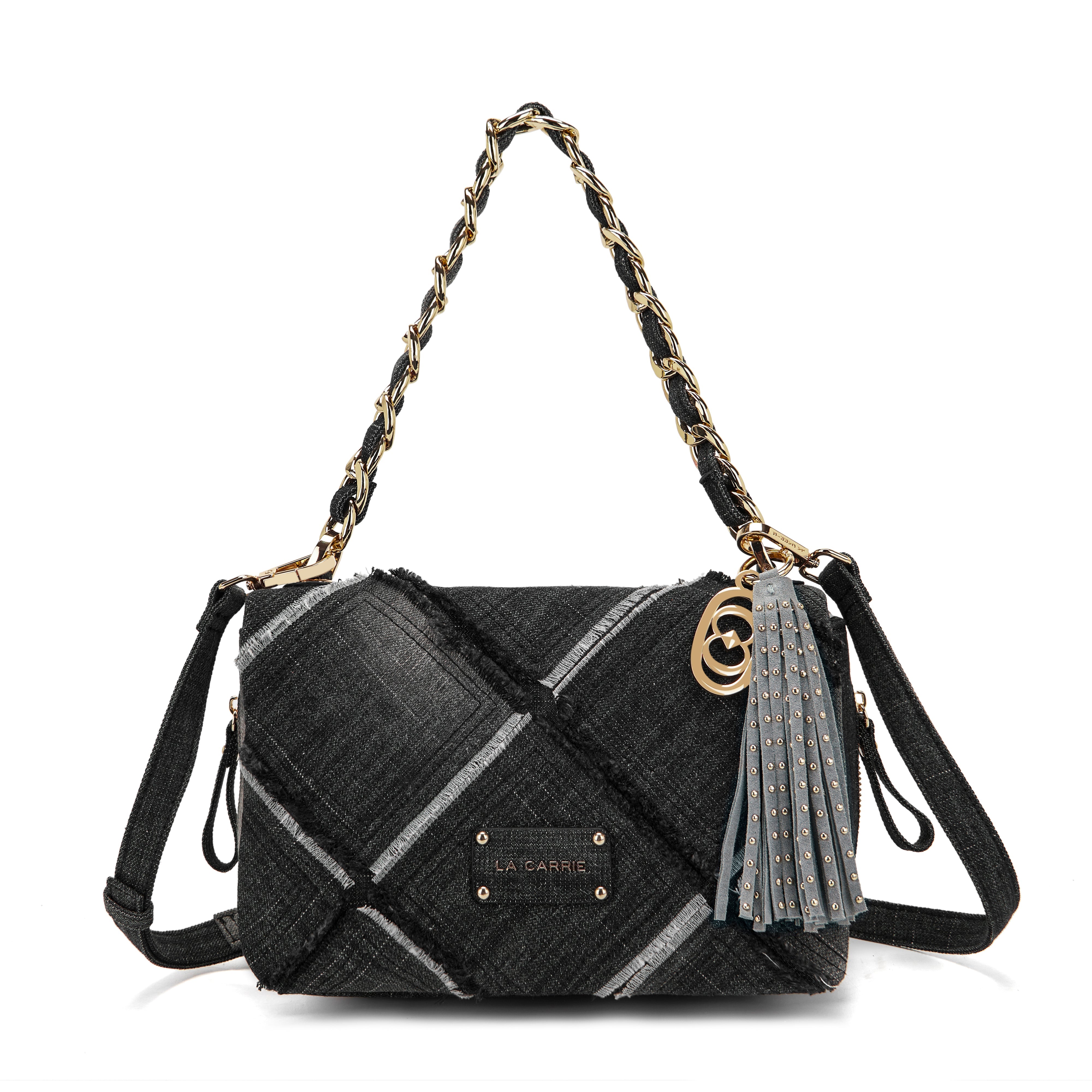 La Carrie Isabel Cross sac bandoulière noir canvas 32x13x19cm