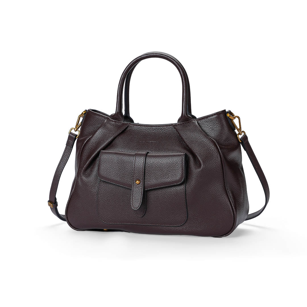 MAC ALYSTER ODALIA Sac à main cuir Marron Chocolat grainé