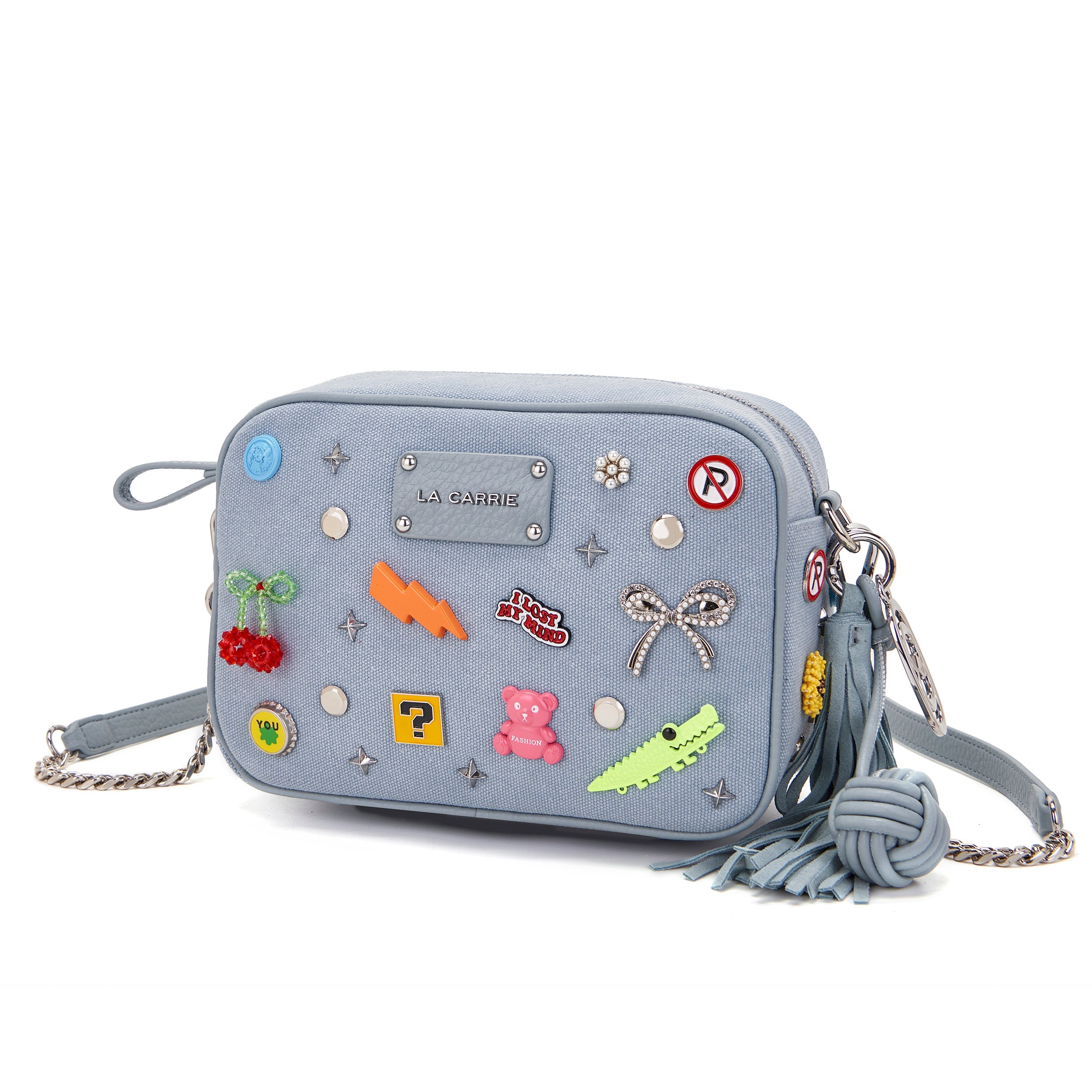 La Carrie Pins sac bandoulière ciel 23x10x16cm