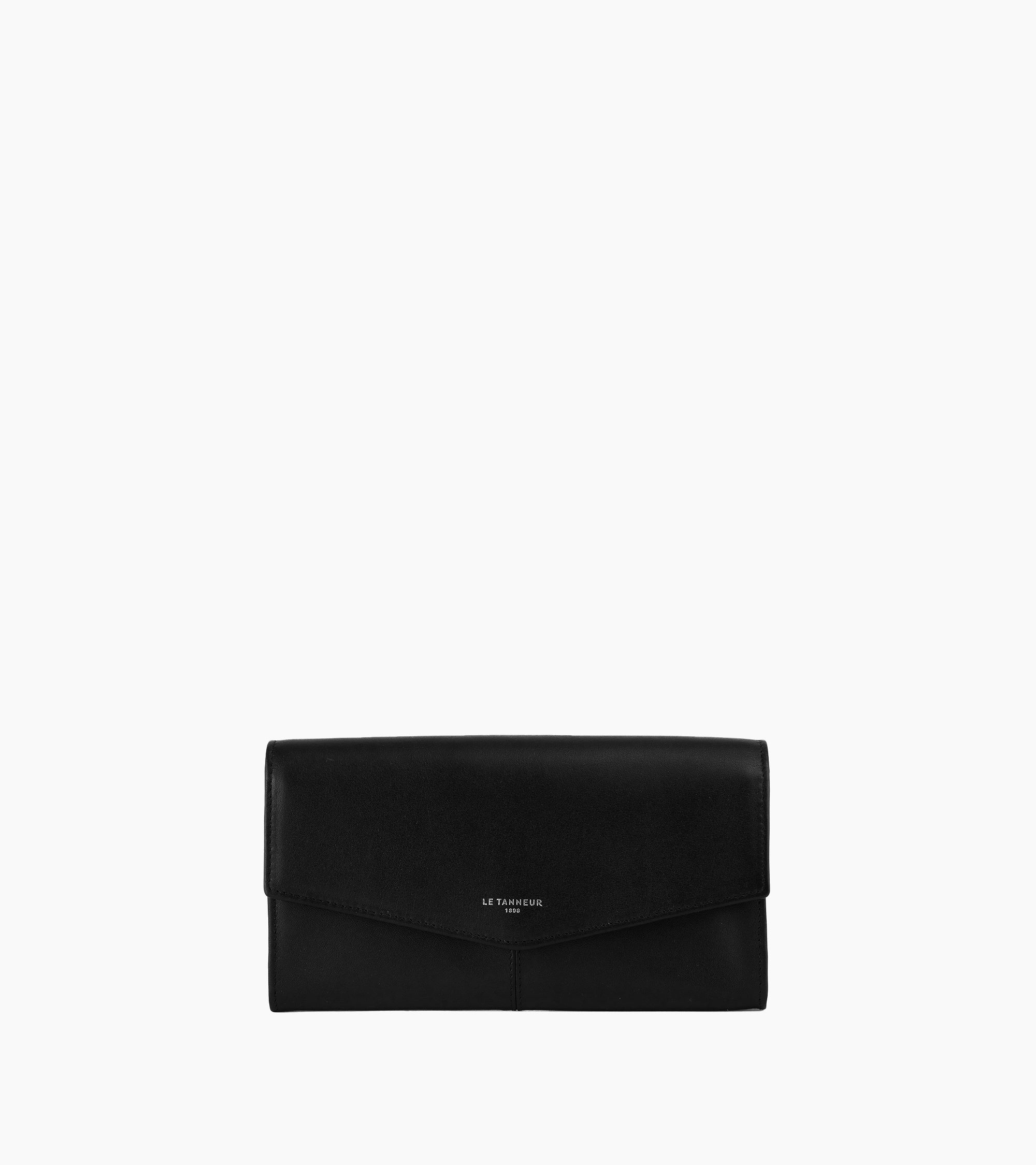 Le Tanneur Charlotte grand portefeuille cuir lisse noir RFID