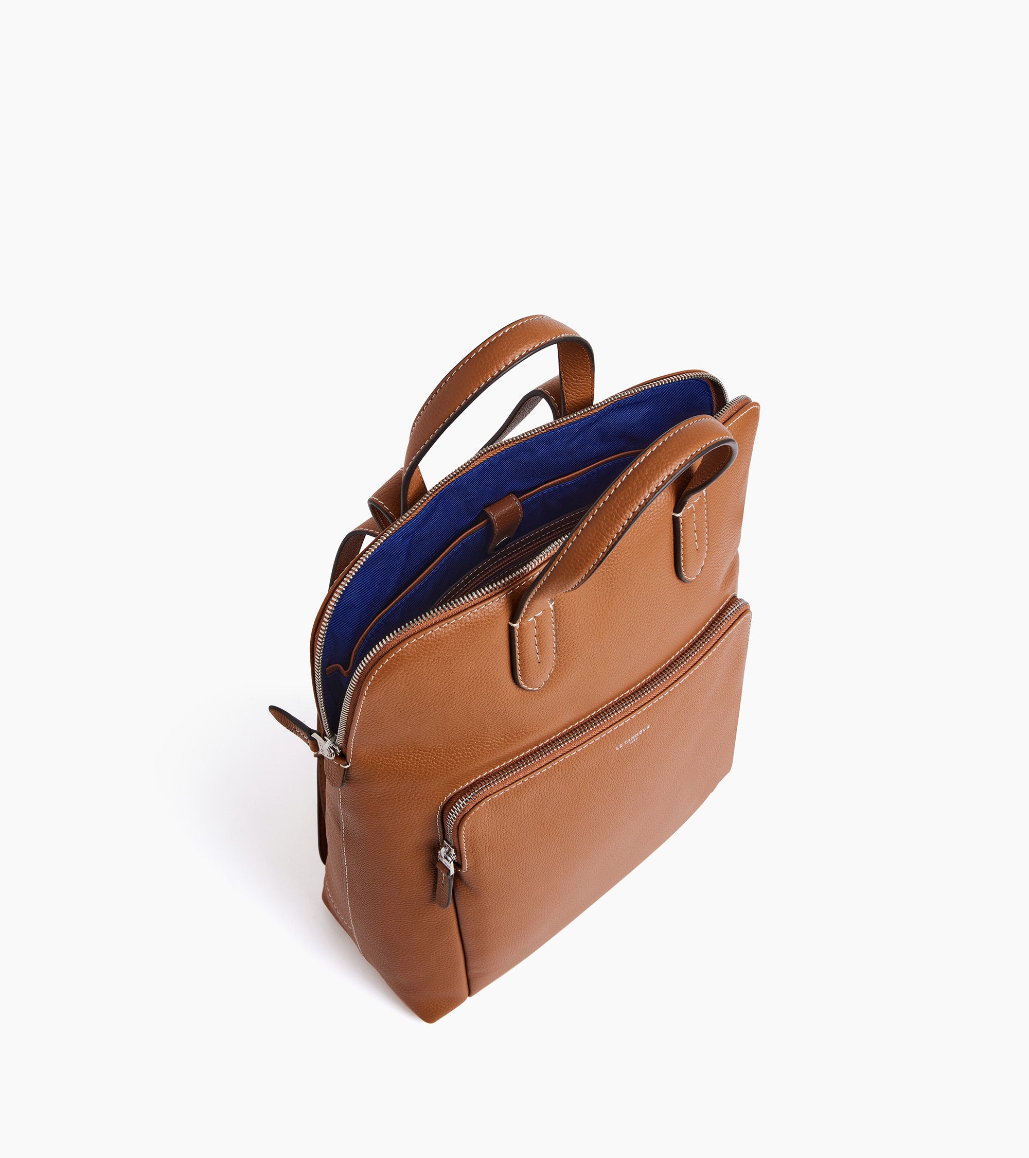 Le Tanneur Sophie sac à dos cuir grainé marron 16"