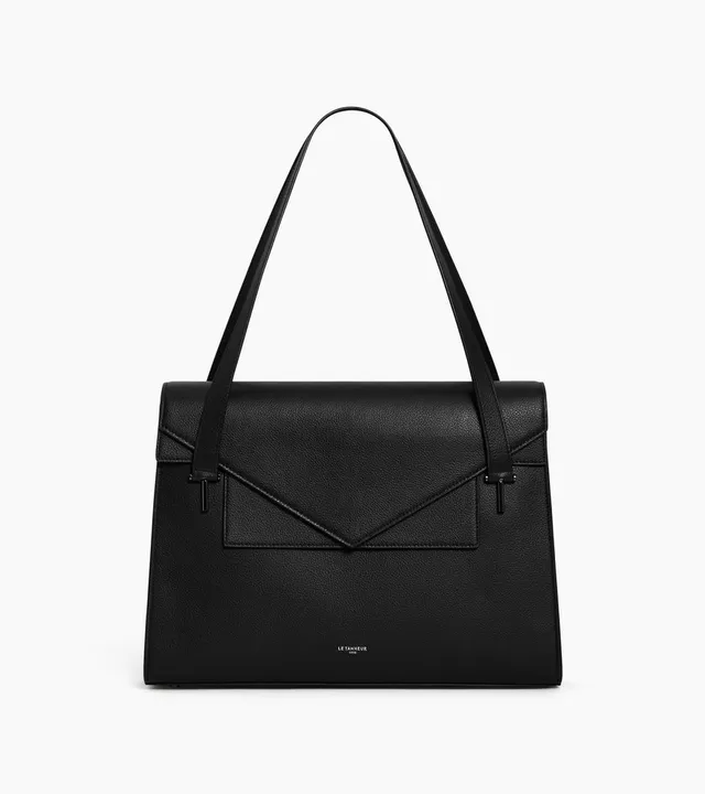 Le Tanneur Emilie porte-documents cuir grainé noir 13 pouces