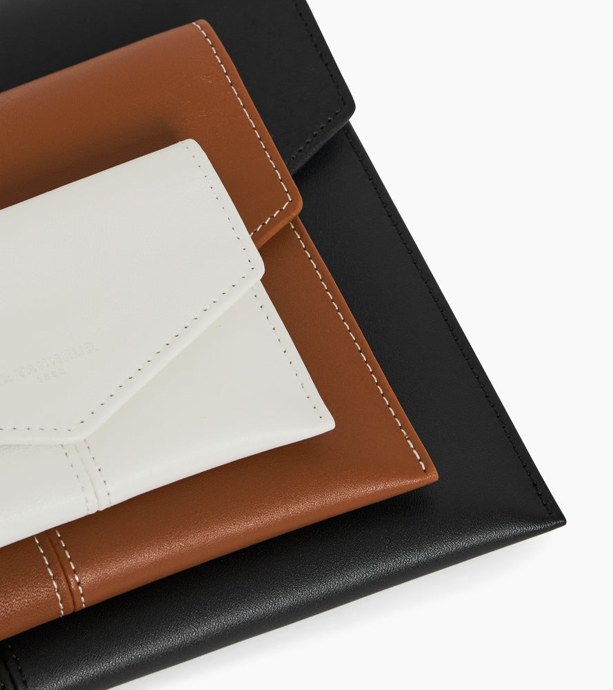 Le Tanneur Charlotte Trio Pochettes Cuir Black Tan Chalk