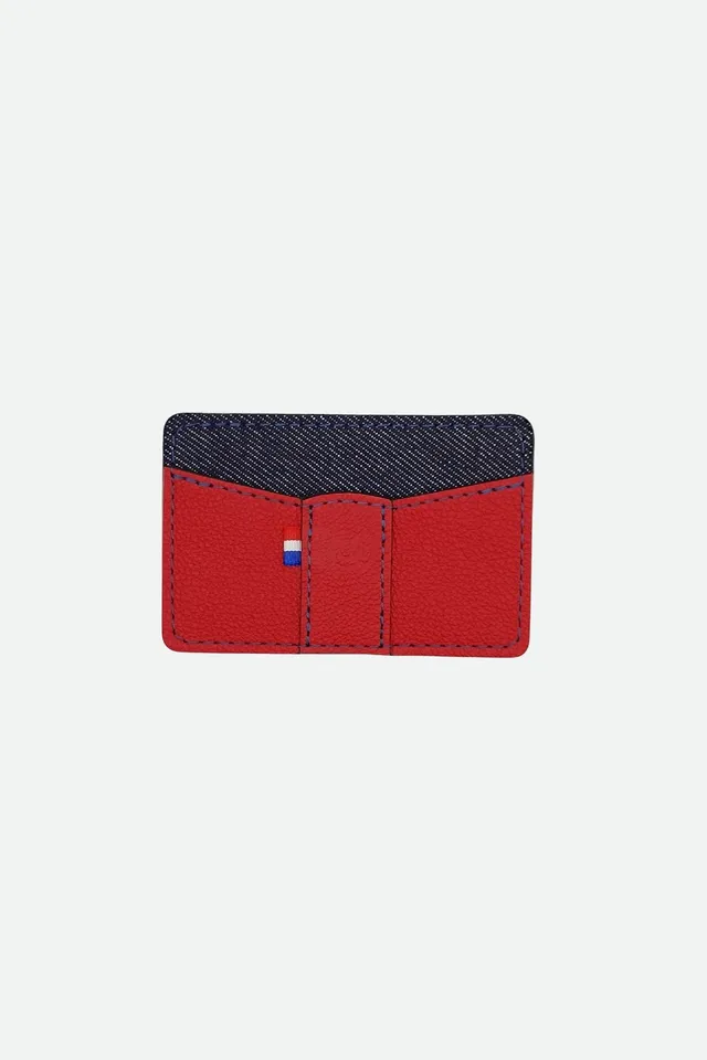 Nodie's Marius porte-cartes cuir rouge veau upcyclé