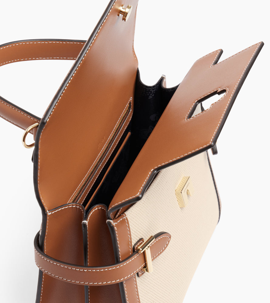 Le Tanneur Emilie Sac à Main Toile Coton Naturel