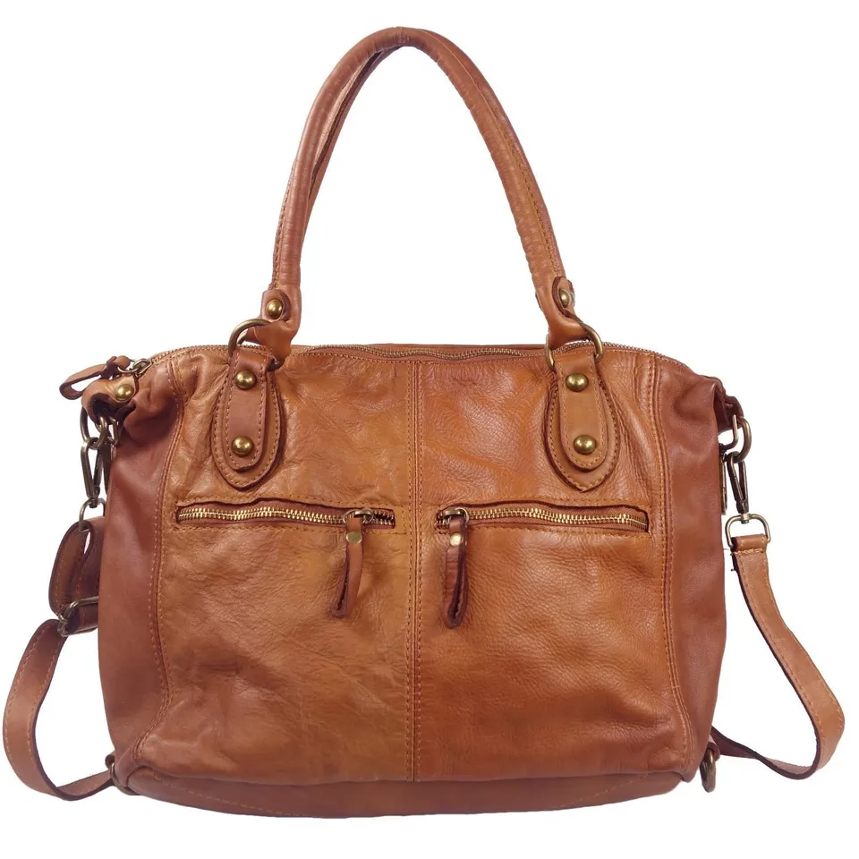 Collection Esprit Cuir ANGELA sac épaule cuir naturel A4