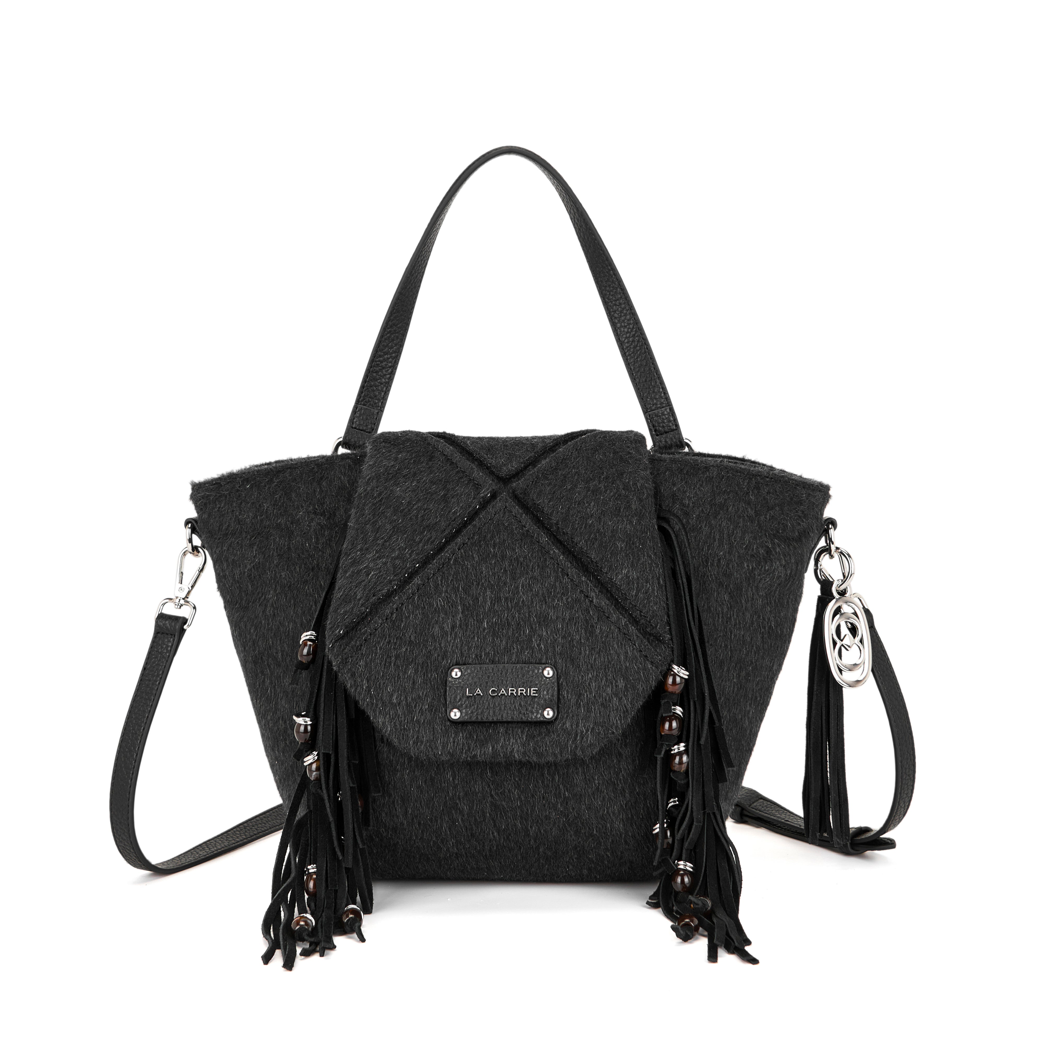 La Carrie Sarner sac shopping noir franges