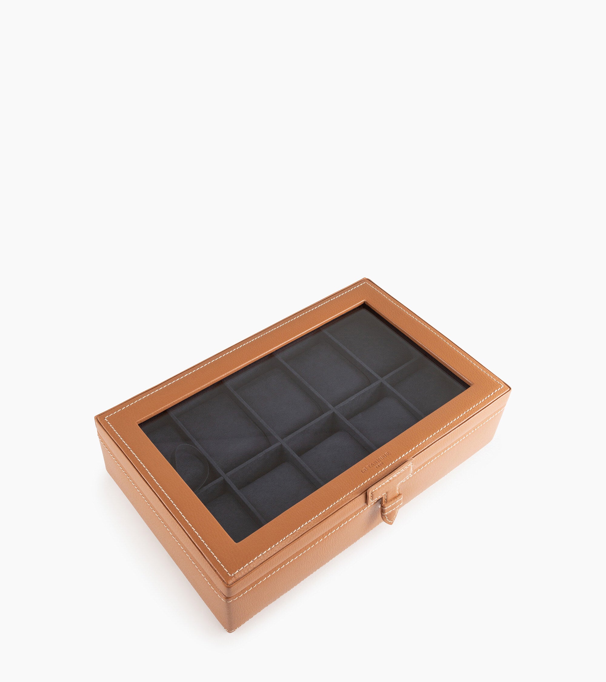 Le Tanneur coffret à montres cuir recyclé naturel 10 places