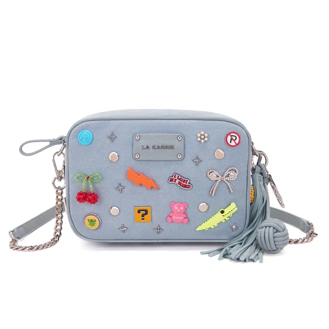 La Carrie Pins sac bandoulière ciel 23x10x16cm