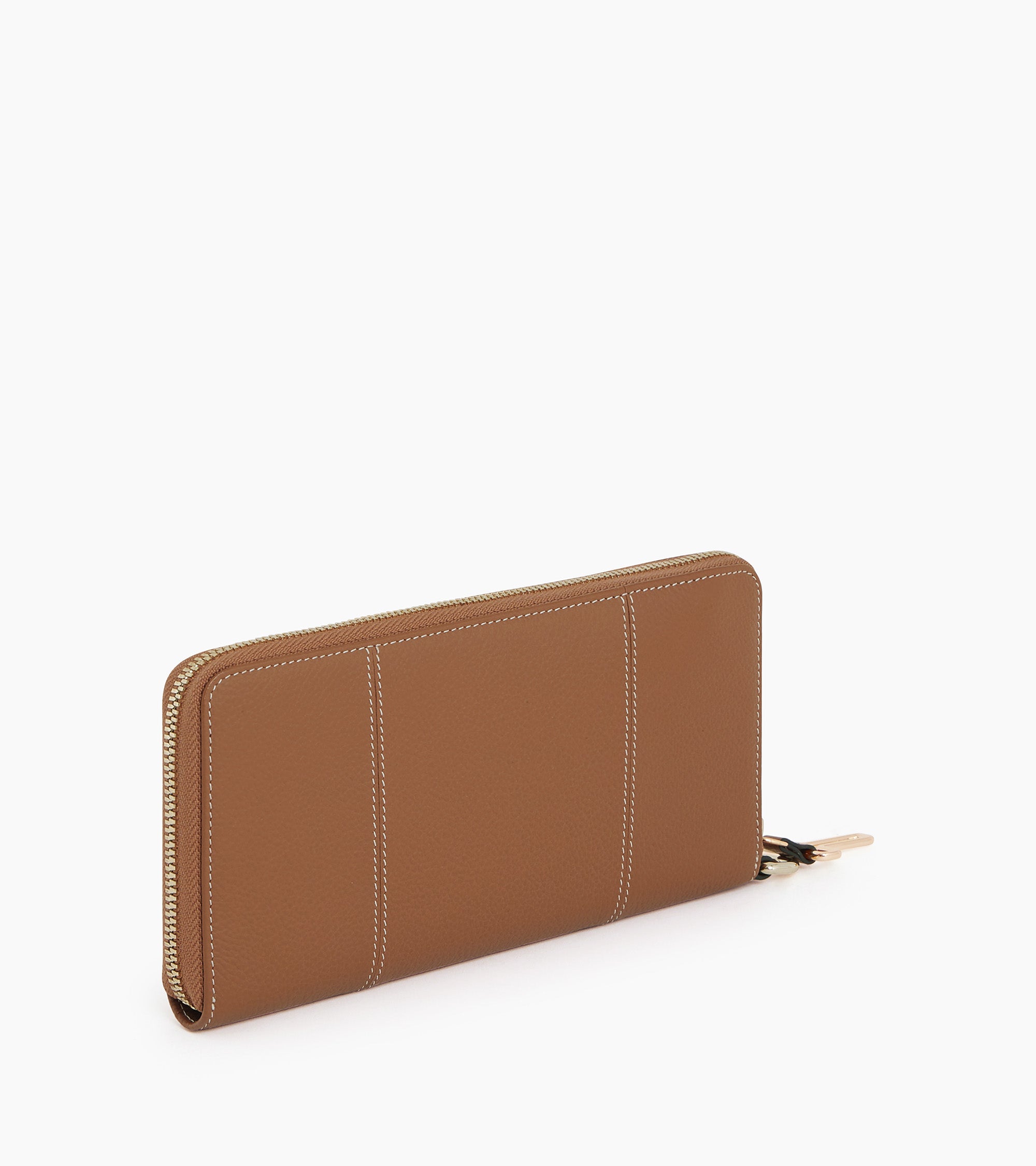 Le Tanneur Juliette compagnon zippé cuir grainé marron tan