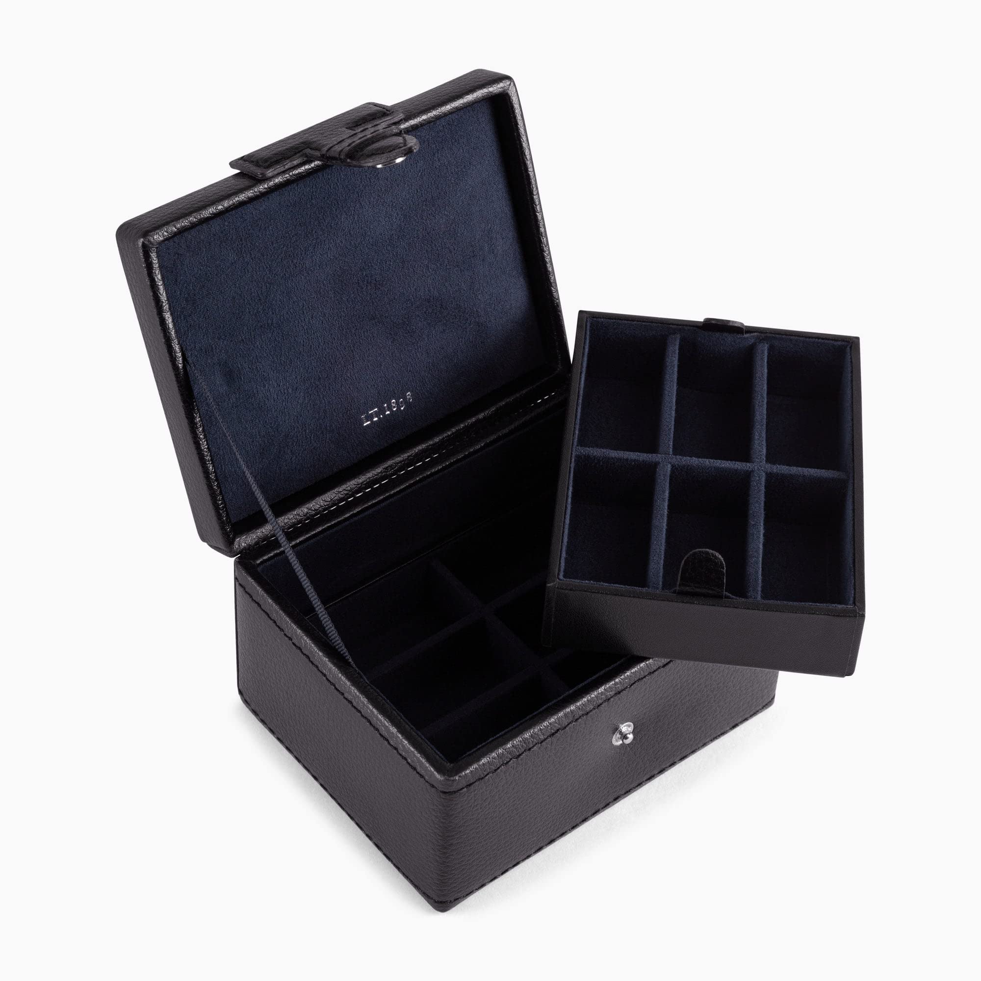 Le Tanneur Boîte Boutons Manchette Cuir 12 Compartiments