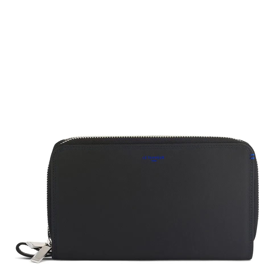 Le Tanneur Compagnon zippé portefeuille cuir lisse homme 21 cm
