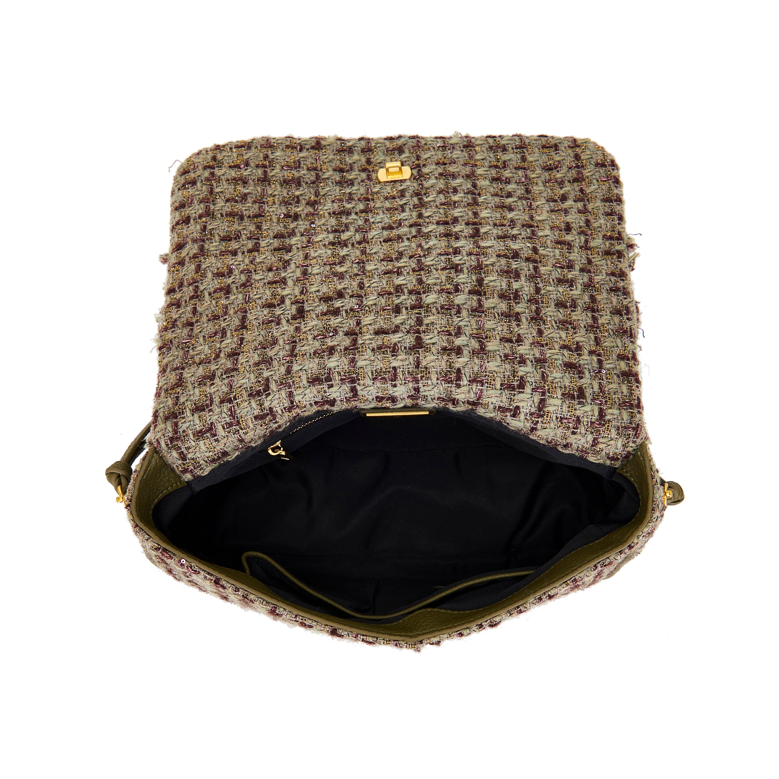 La Carrie Cross Isabel sac bandoulière vert bouclé 32 cm