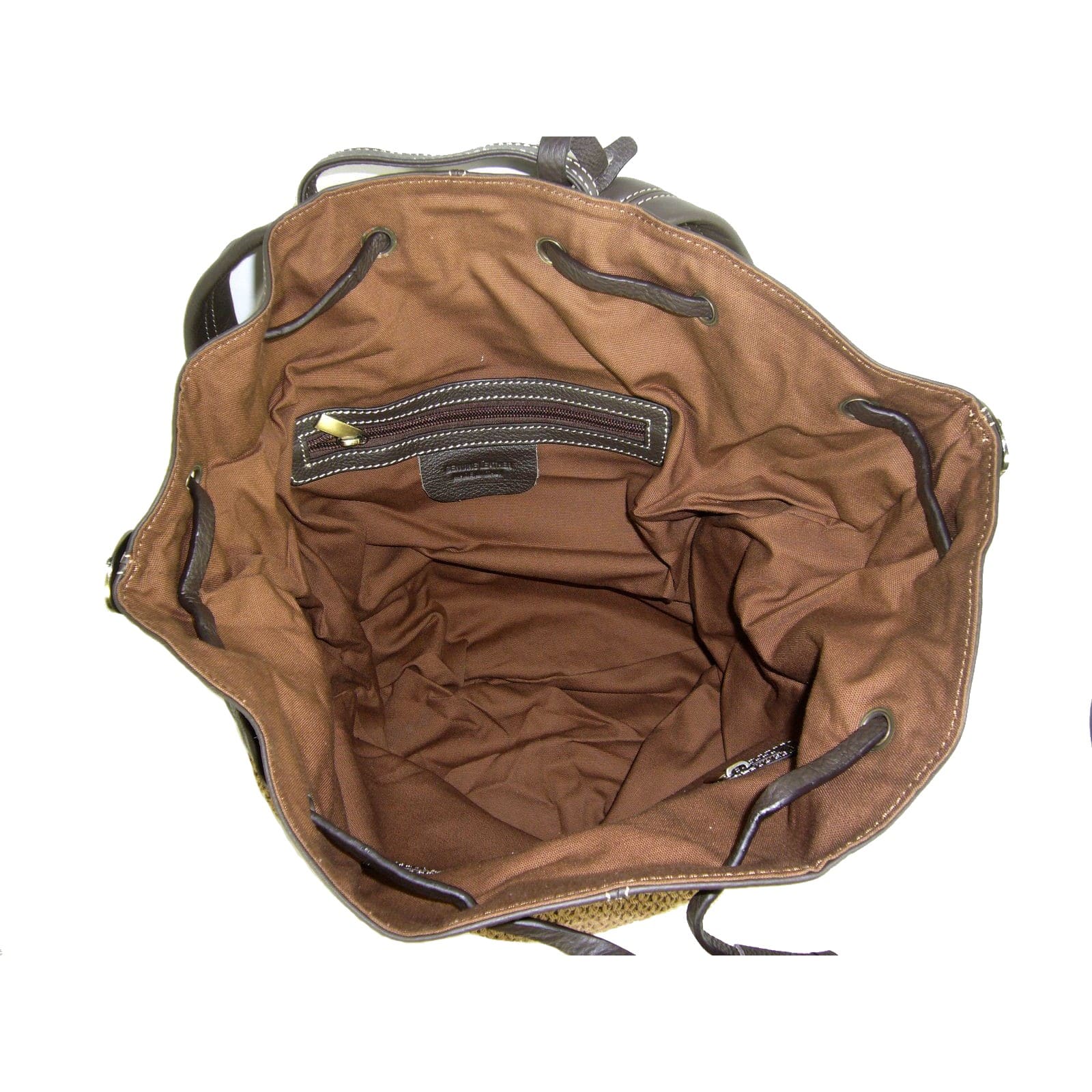 Collection Esprit Cuir MARLIE sac a dos camel maille