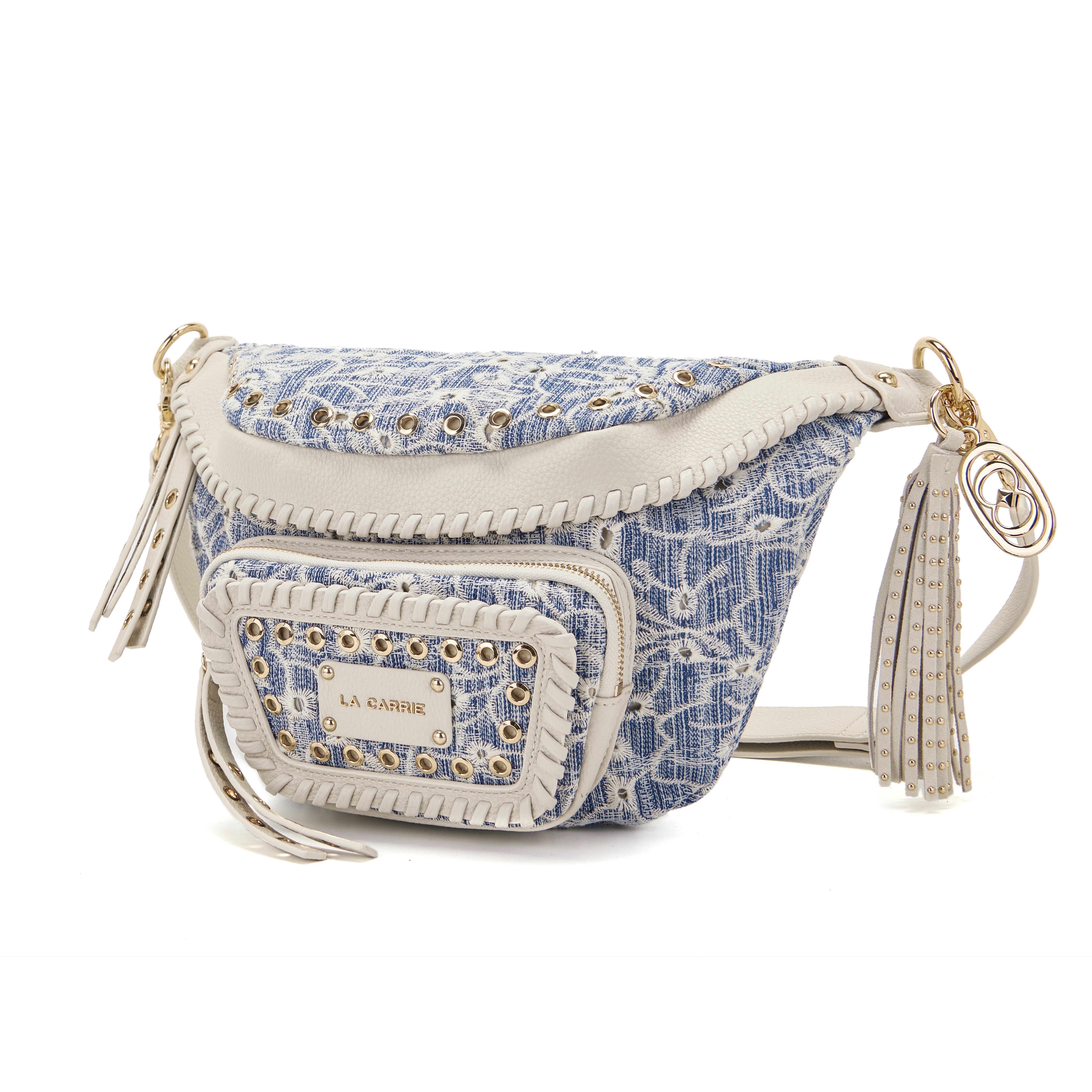 La Carrie Romantic sac banane jeans 34 cm brodé