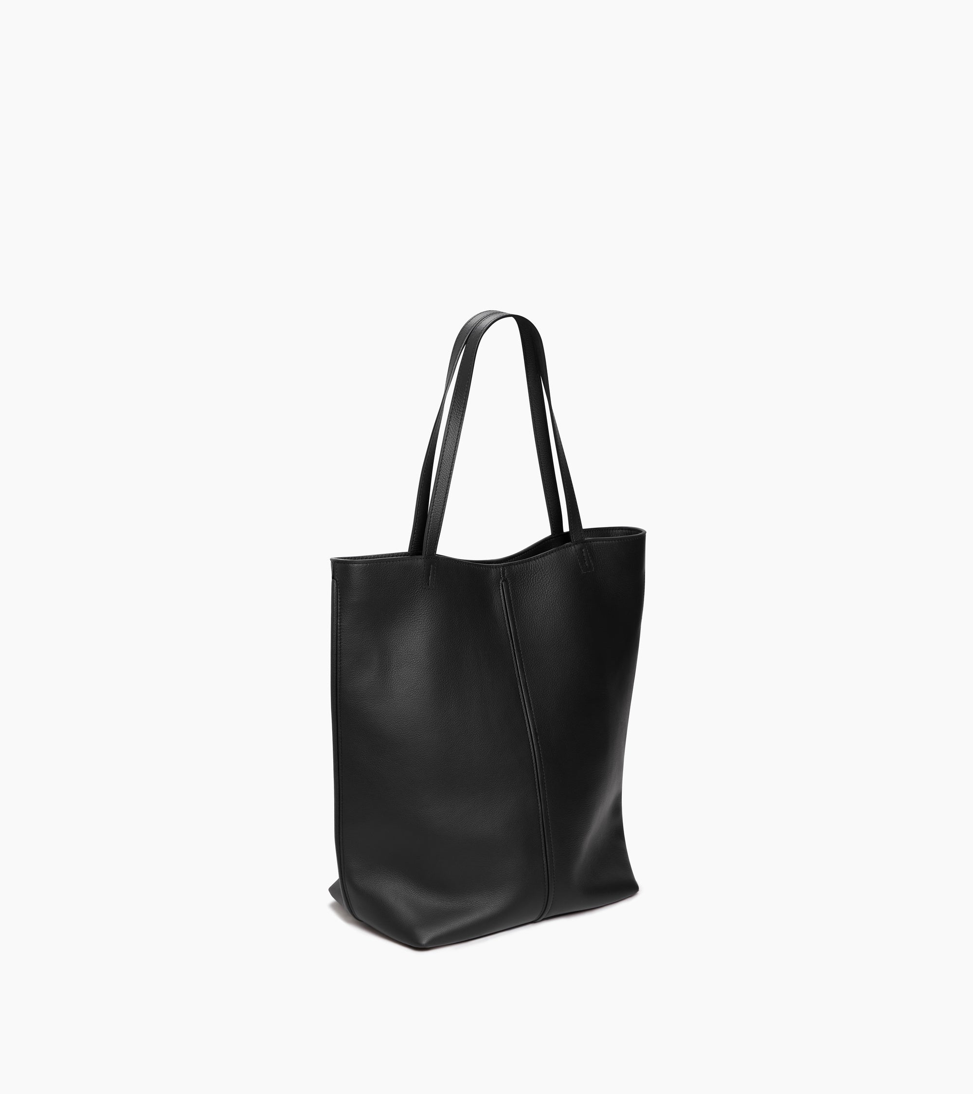 Le Tanneur Hortense sac cabas moyen cuir noir greige