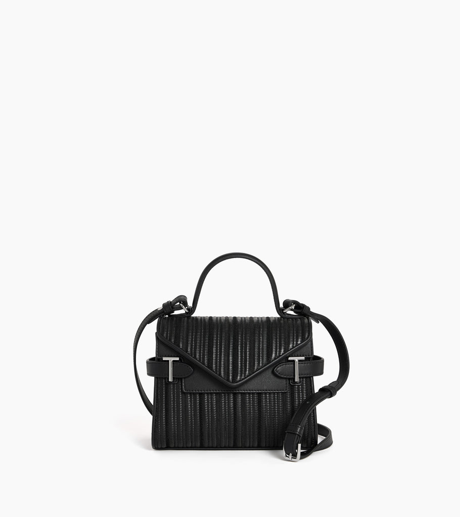 Le Tanneur Emilie petit sac main cuir tressé double rabat