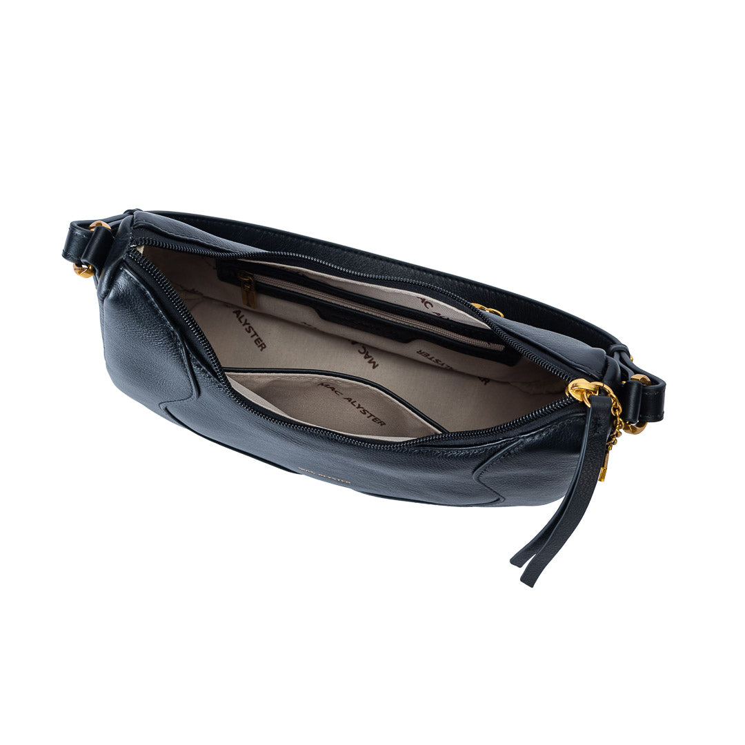 MAC ALYSTER Ines sac demi-lune noir cuir