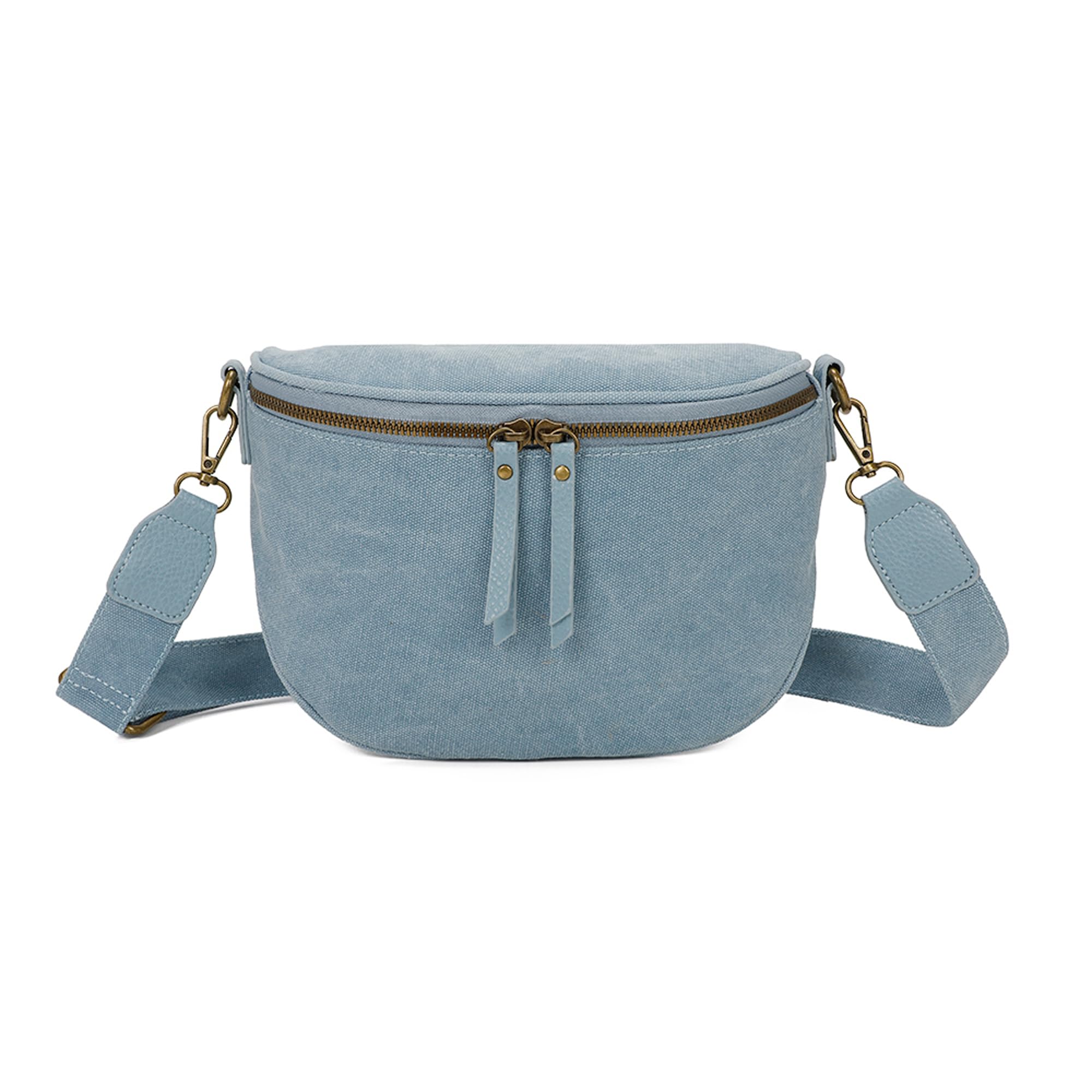 Gallantry Sacs Bandoulière Banane Sac Bleu Clair Canvas