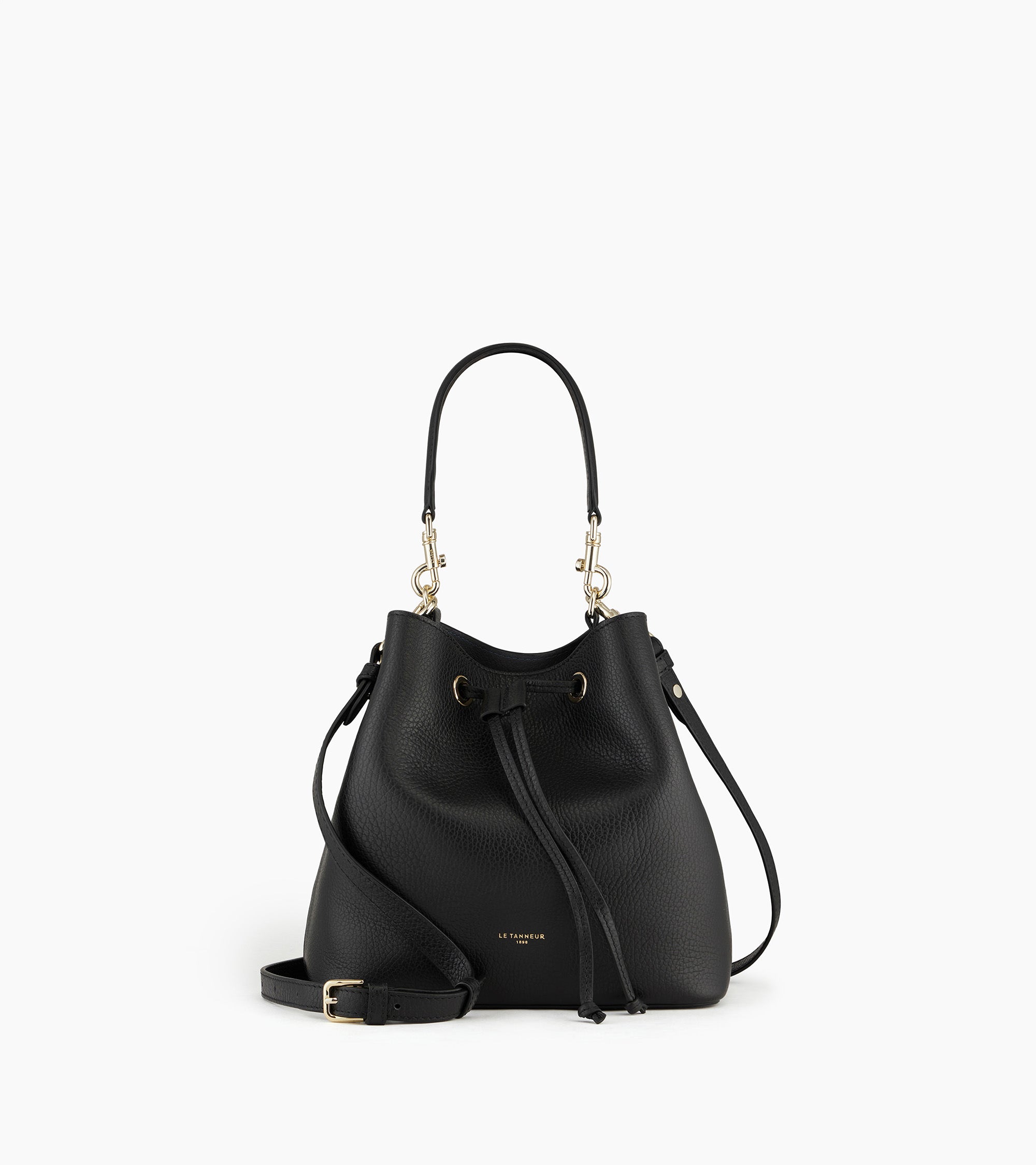 Le Tanneur Louise sac seau cuir grainé noir bandoulière France
